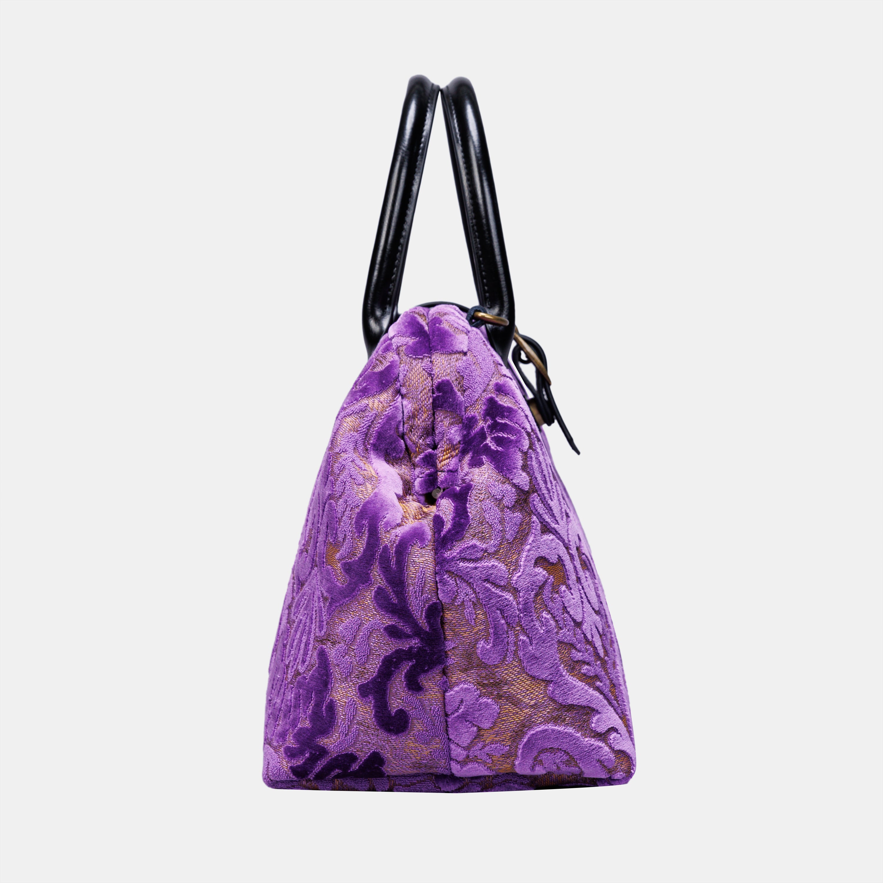 Burnout Velvet Purple Carpet Handbag Purse carpet bag MCW Handmade-4