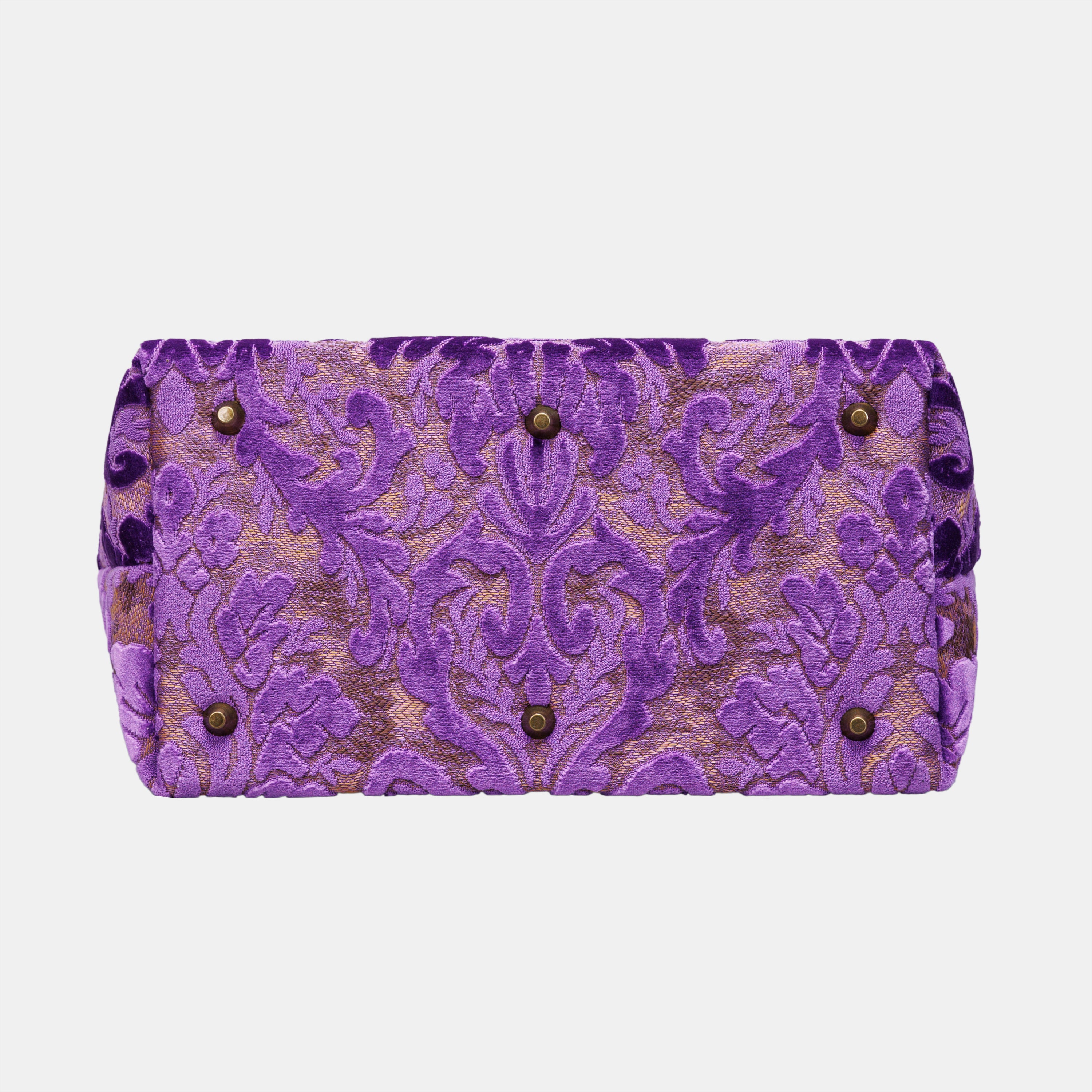 Burnout Velvet Purple Carpet Handbag Purse carpet bag MCW Handmade-5