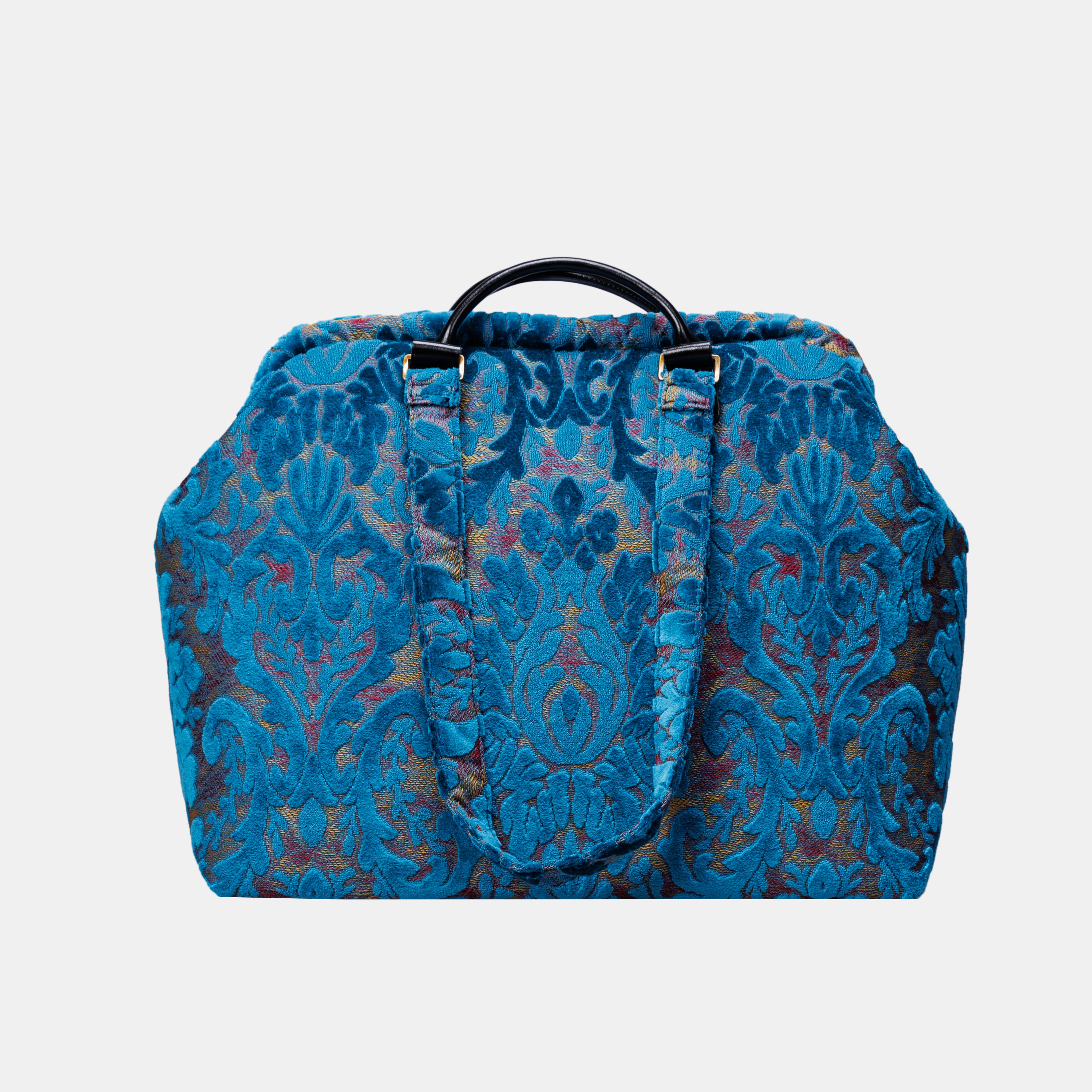 Burnout Velvet Aqua Blue Knitting Project Bag  MCW Handmade-2
