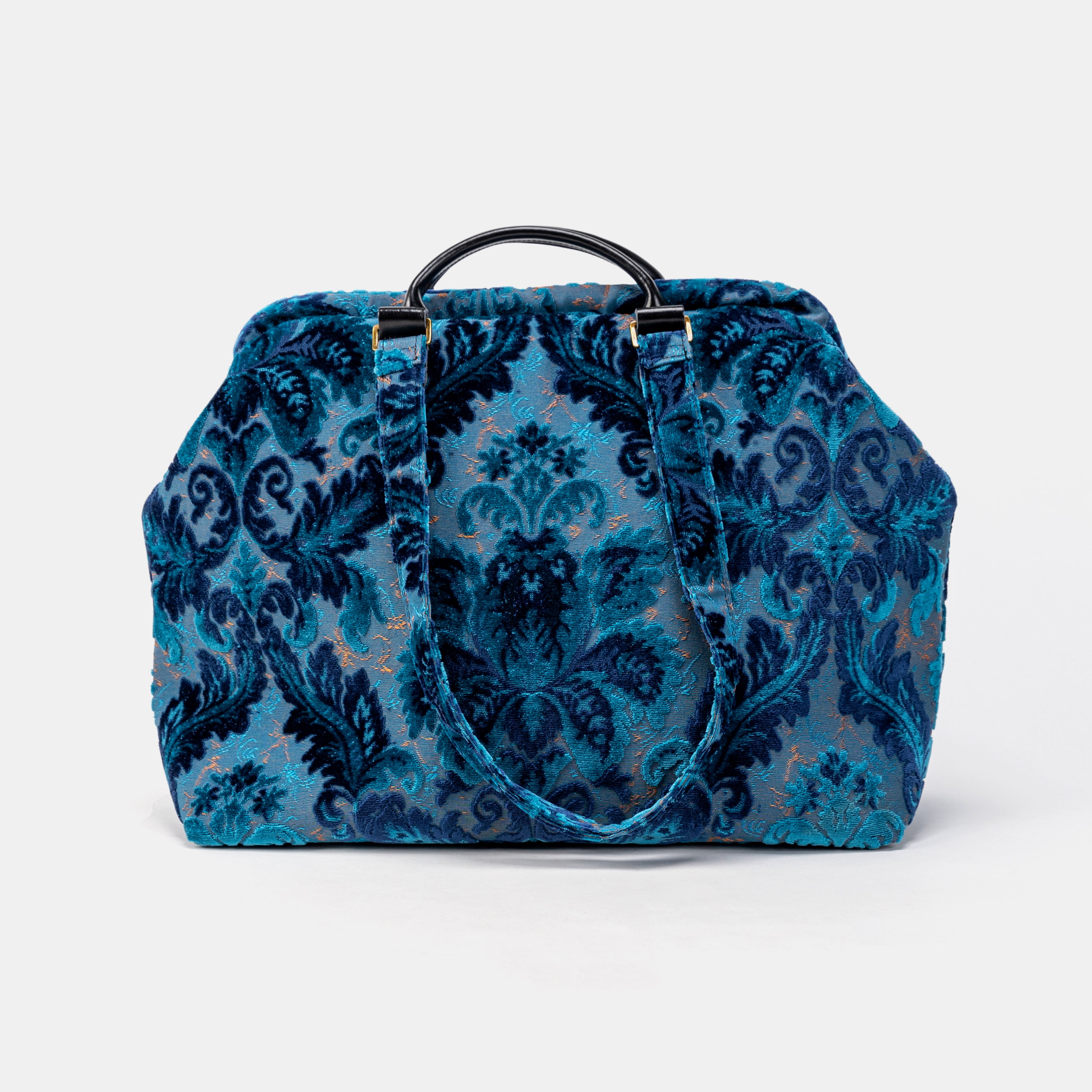 Burnout Velvet Revival Aqua Knitting Project Bag front