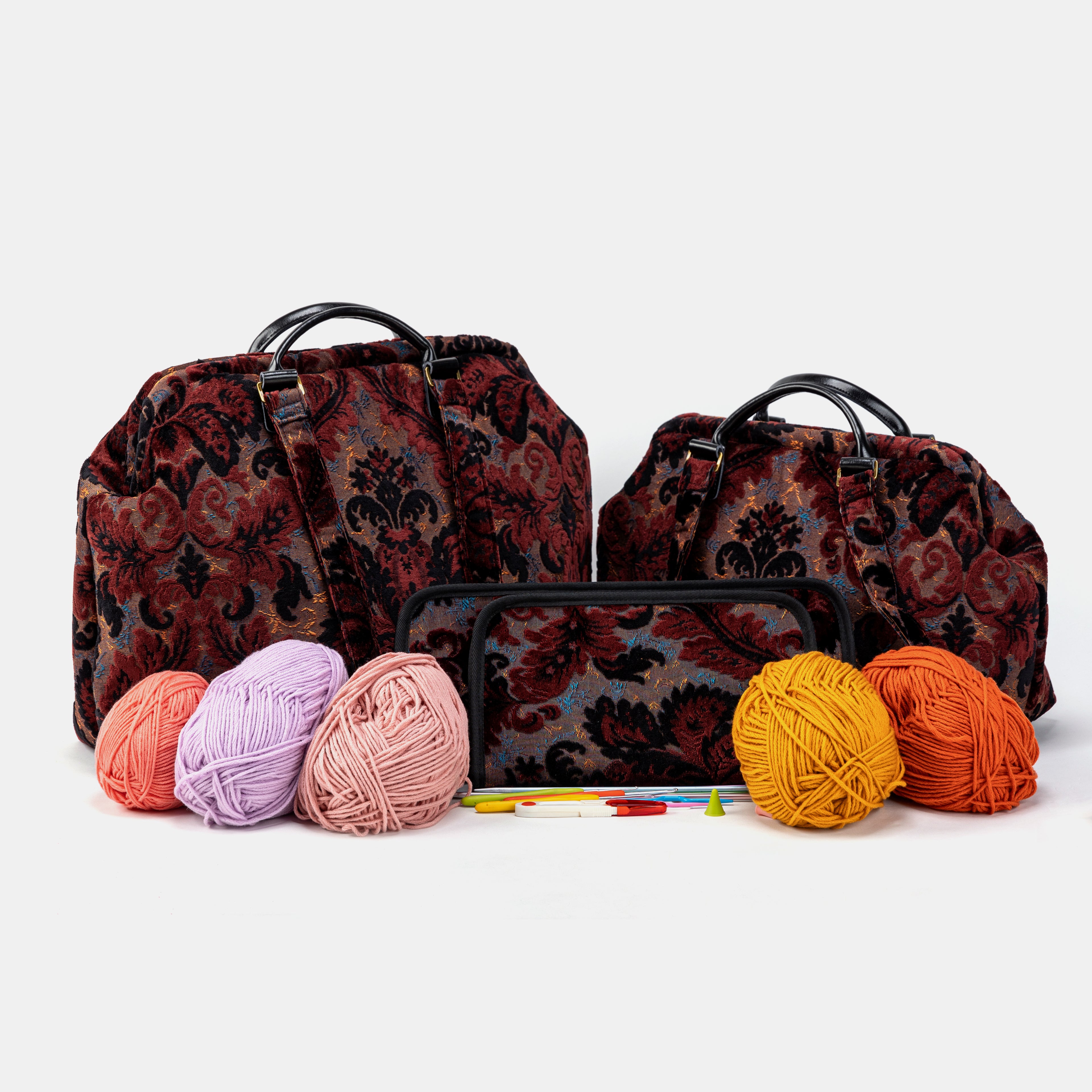 Burnout Velvet Revival Sephia Knitting Project Bag SET