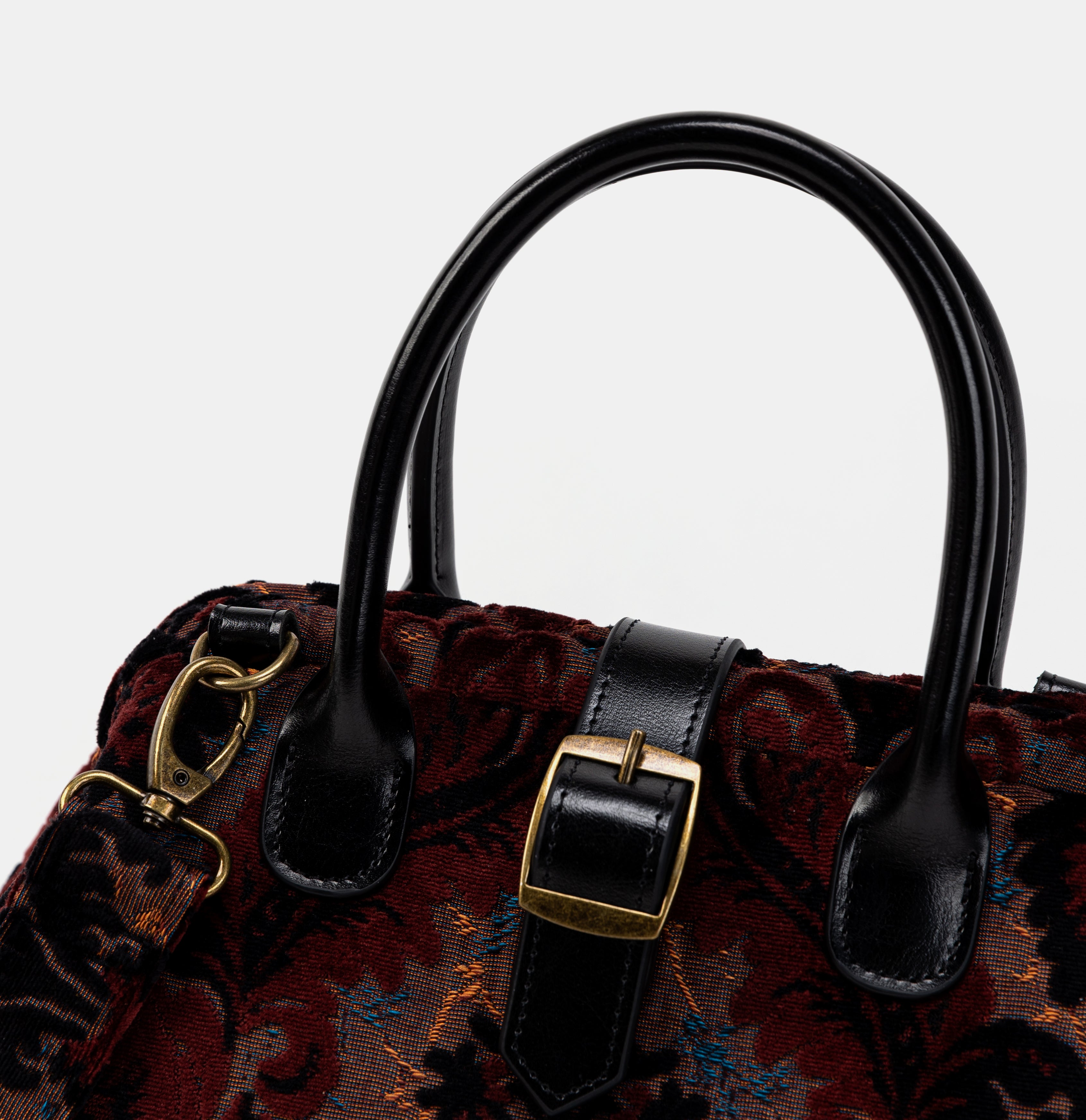 Burnout Velvet Revival Sephia Carpet Handbag Purse detail