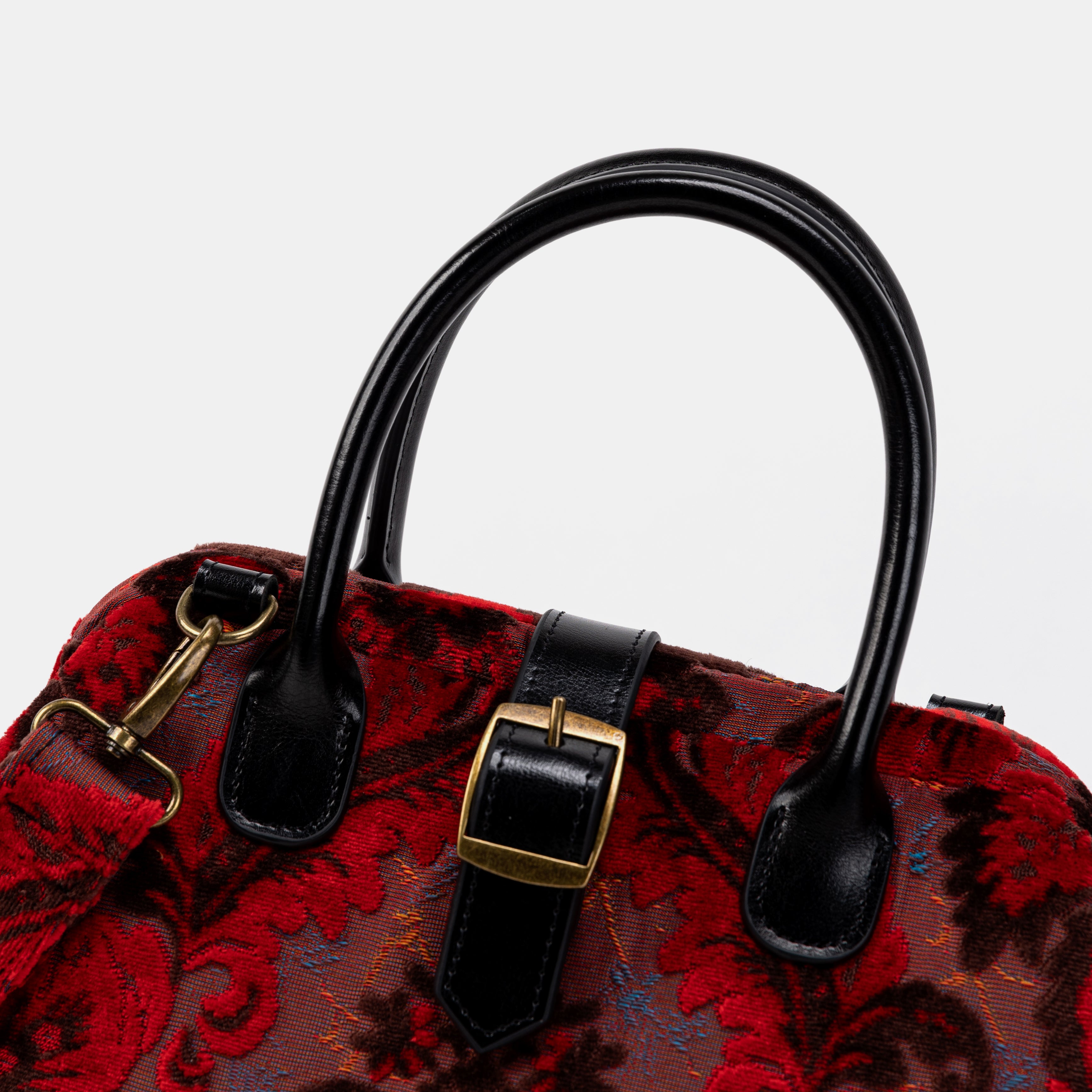 Burnout Velvet Revival Scarlet Carpet Handbag Purse detail