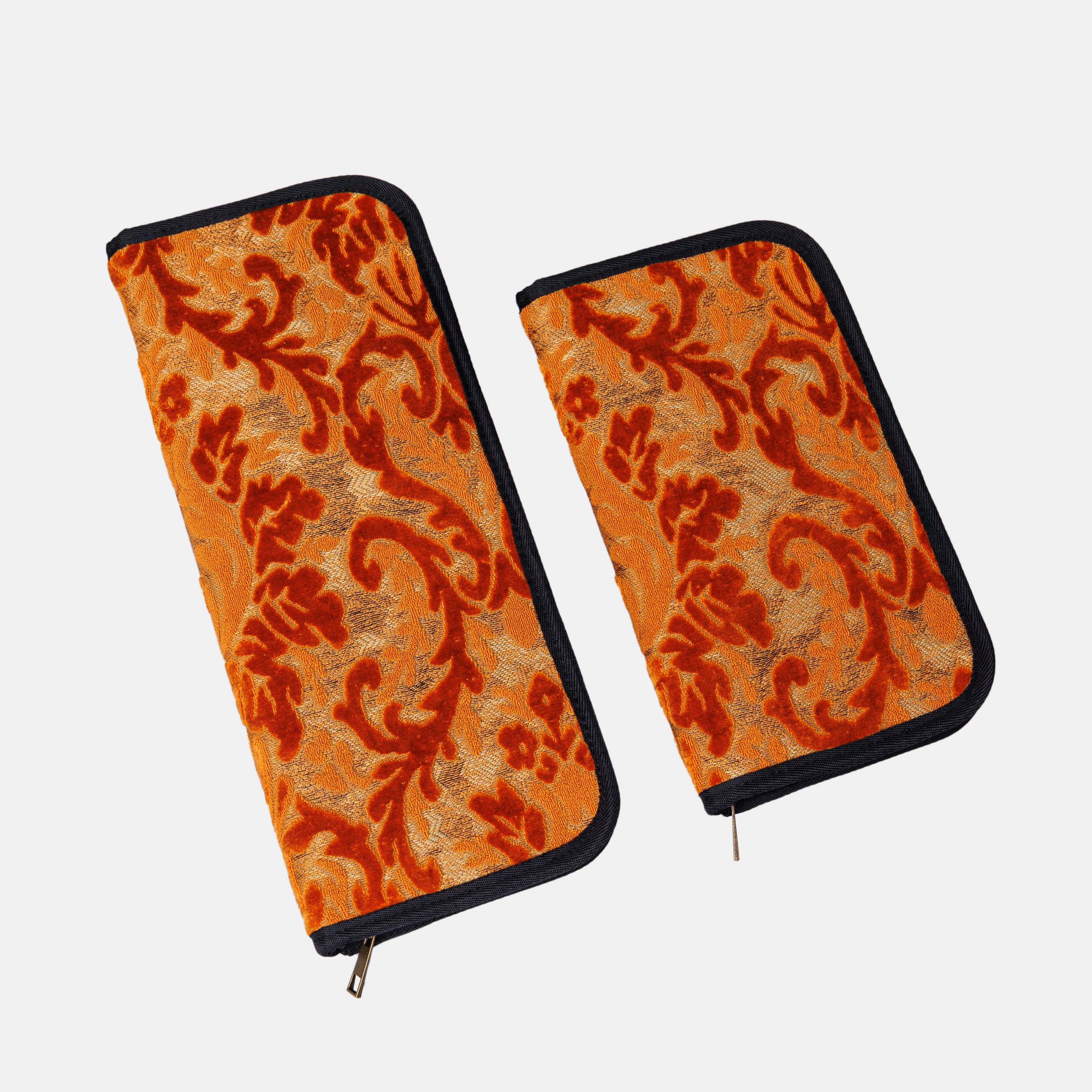Burnout Velvet Orange Carpet Needle Case  MCW Handmade