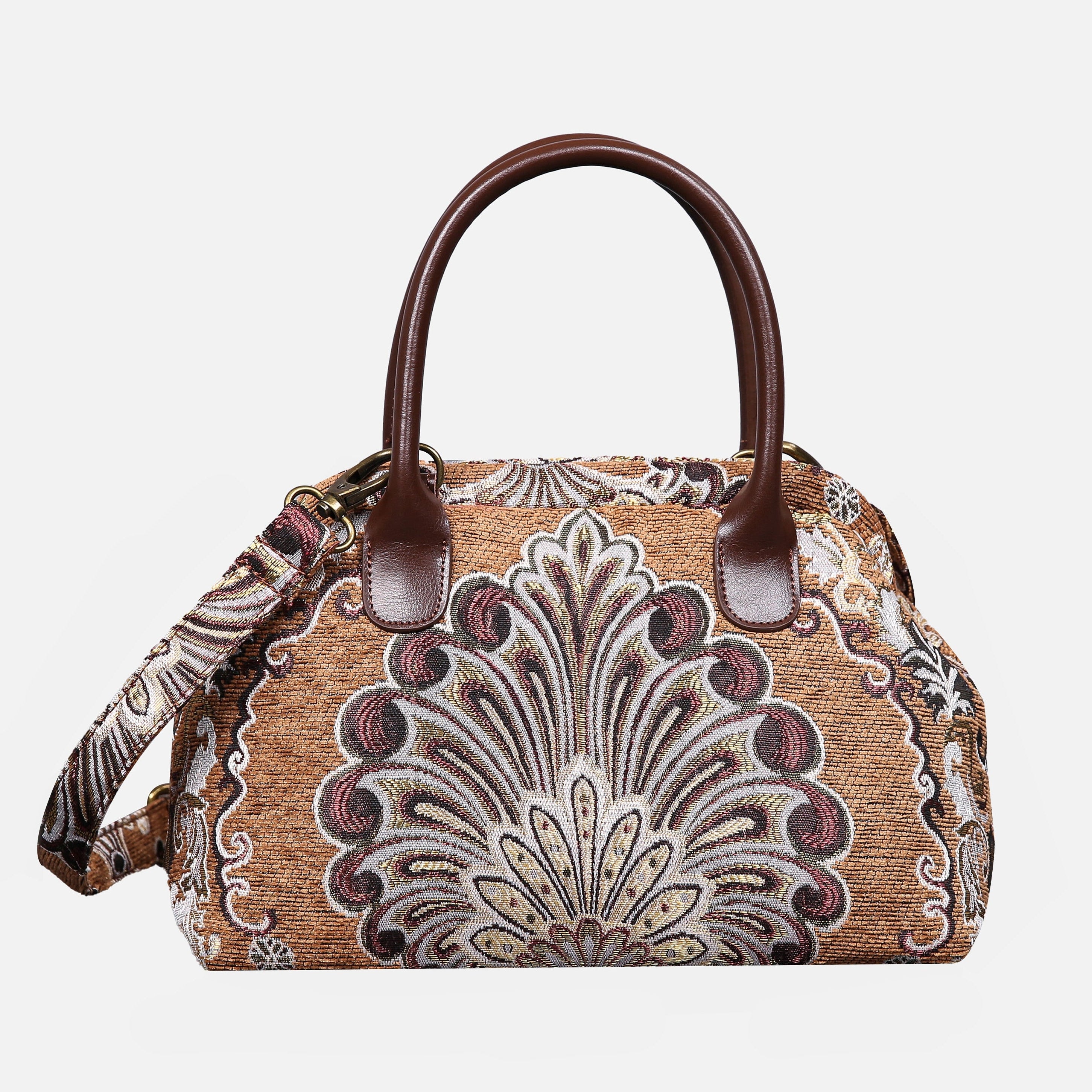 Chateau Nostalgia Brown Carpet Satchel carpet bag MCW Handmade of America main