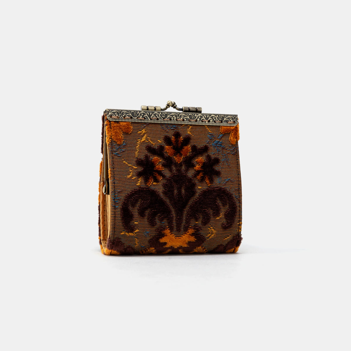 Burnout Velvet Revival Sienna Card Wallet Carpetbag of America 17 slots main