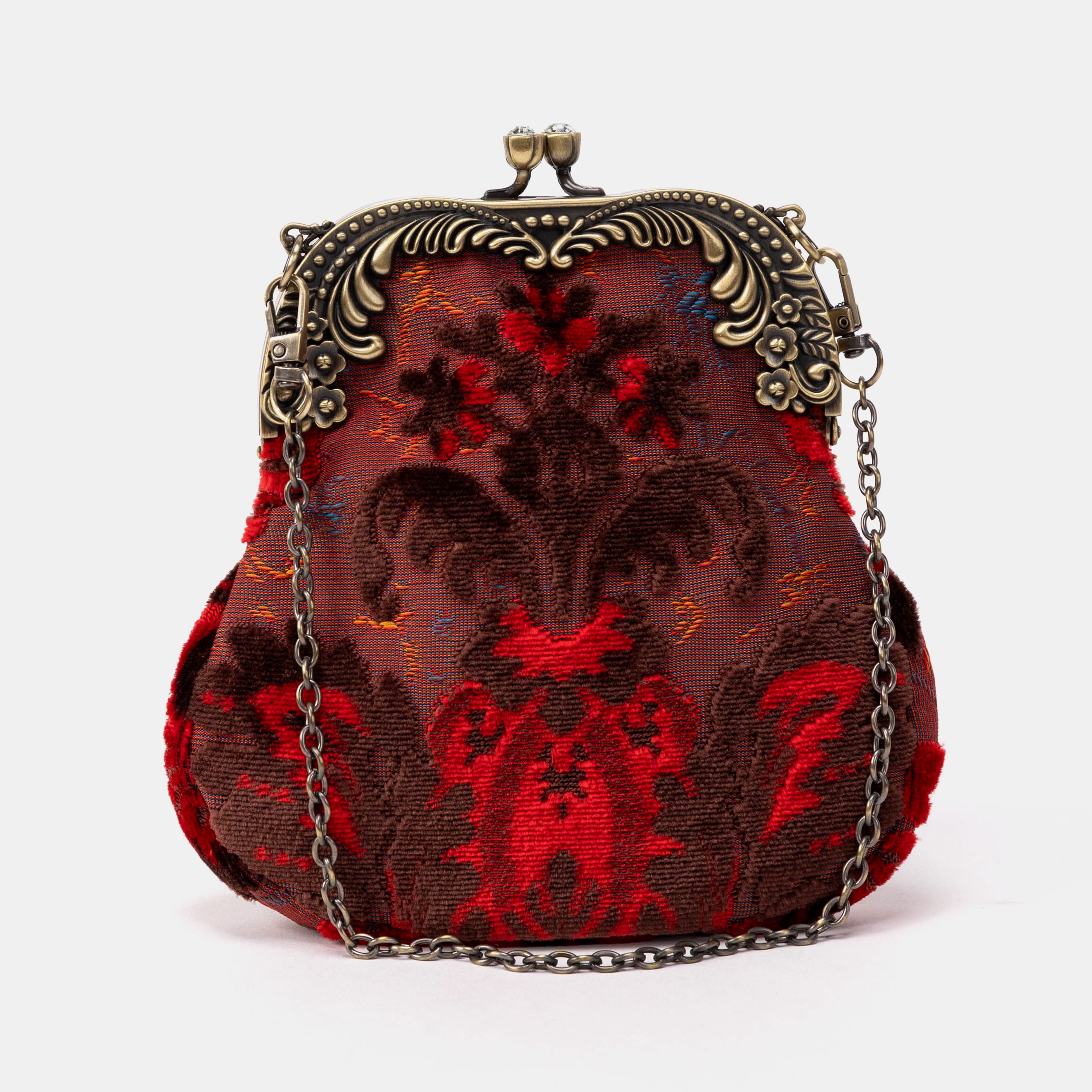 Burnout Velvet Revival Scarlet Chatelaine Purse Medium