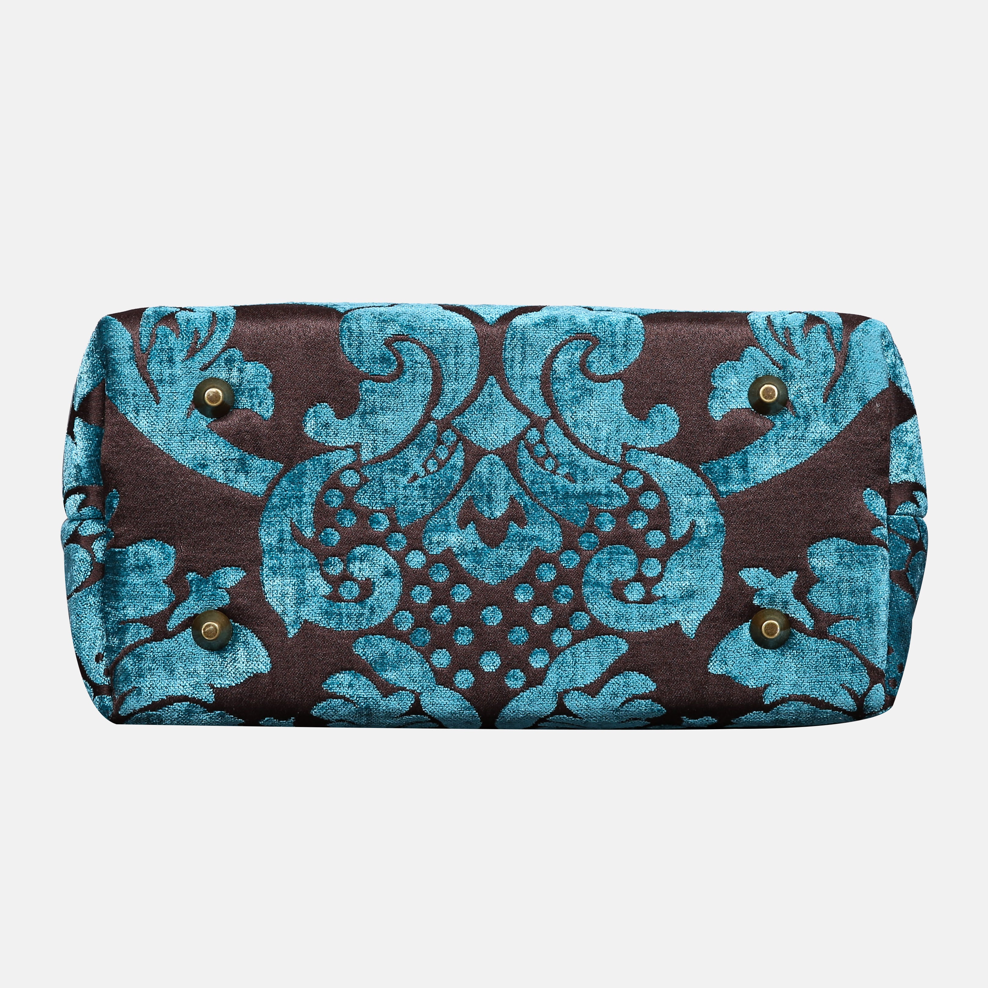 Luxury Damask Blue Carpet Satchel
