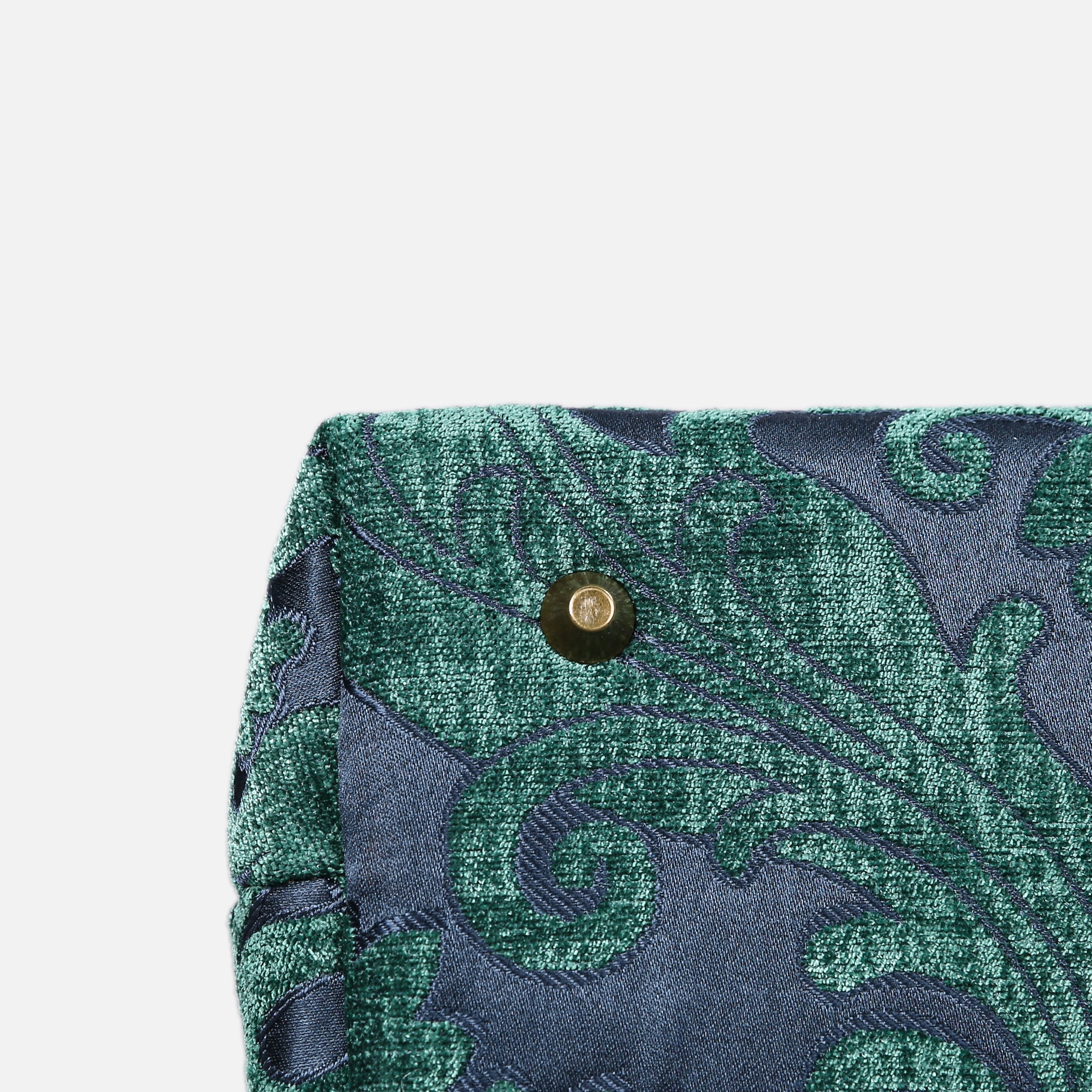 Queen Hunter Green Carpet Satchel carpet bag MCW Handmade-5