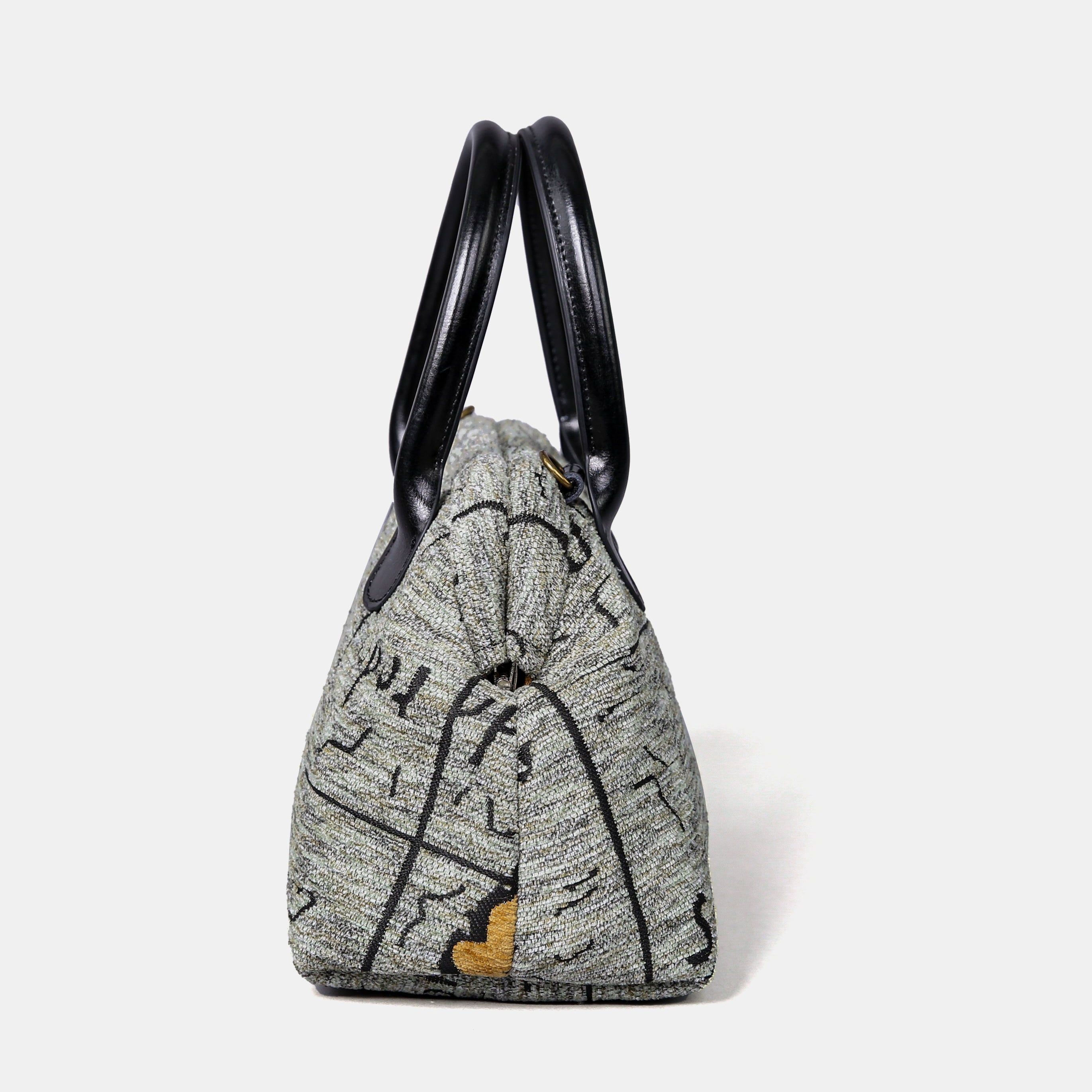 Here Be Dragons Carpet Satchel carpet bag MCW Handmade of America side