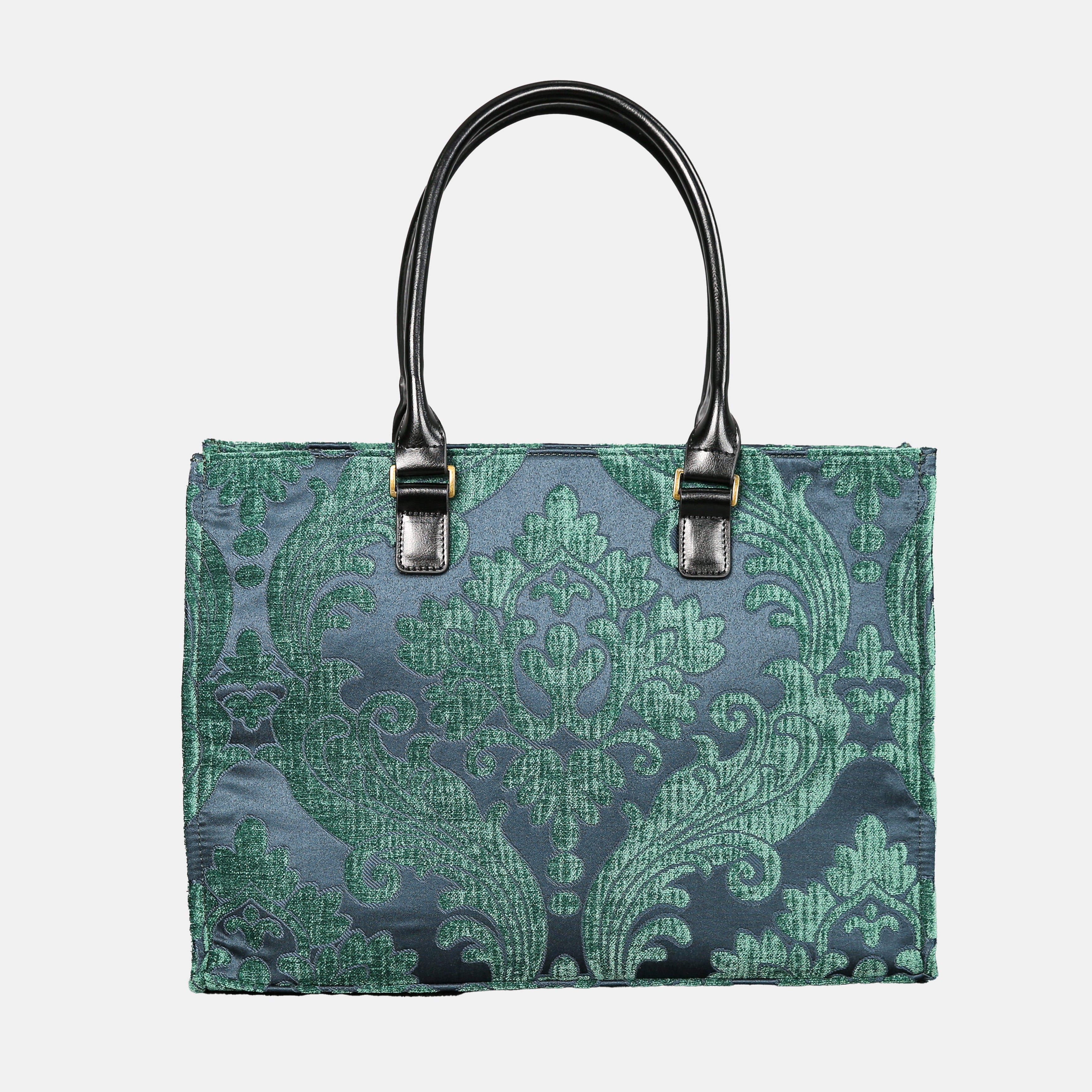 Queen Hunter Green Laptop Work Tote  MCW Handmade
