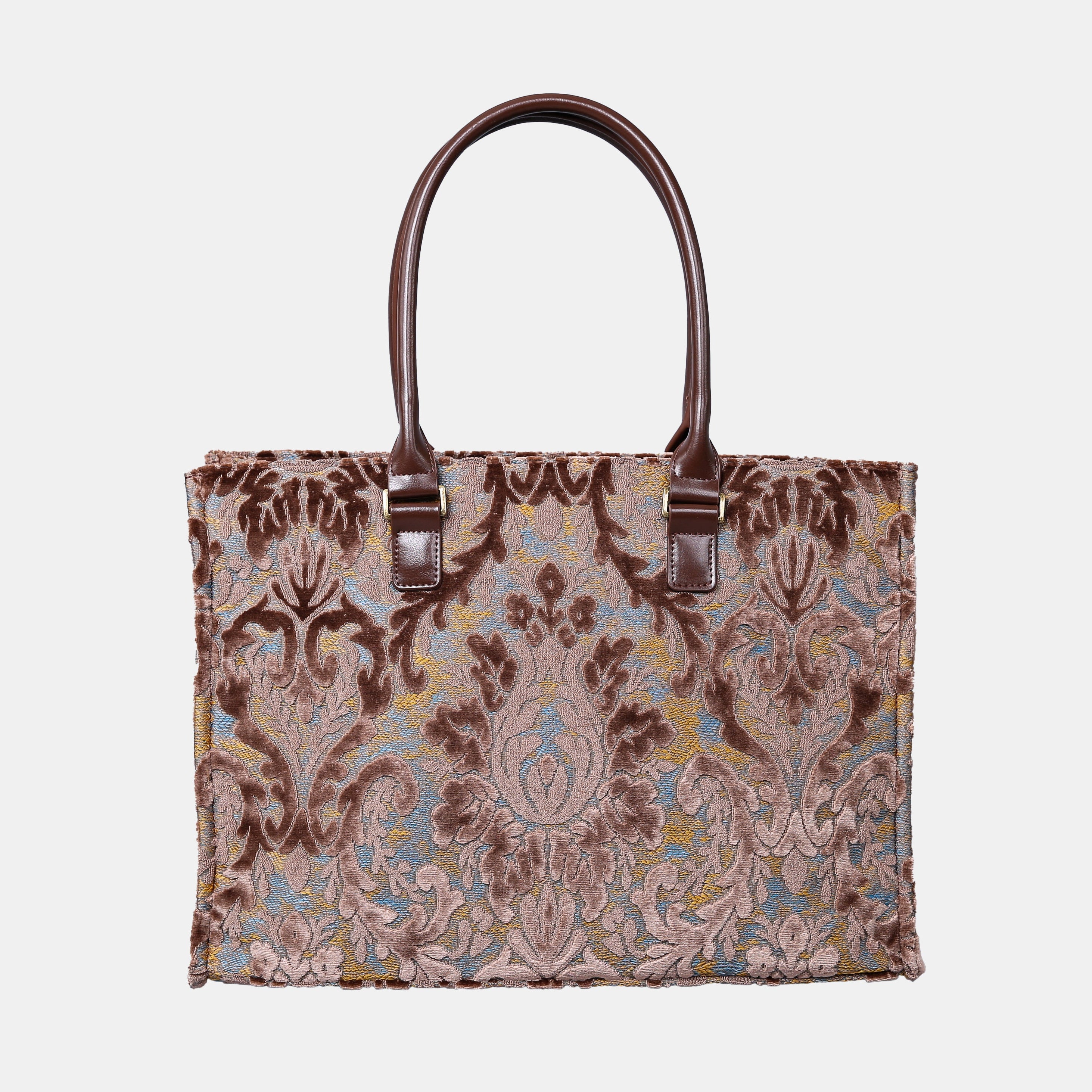 Burnout Velvet Camel Laptop Work Tote  MCW Handmade