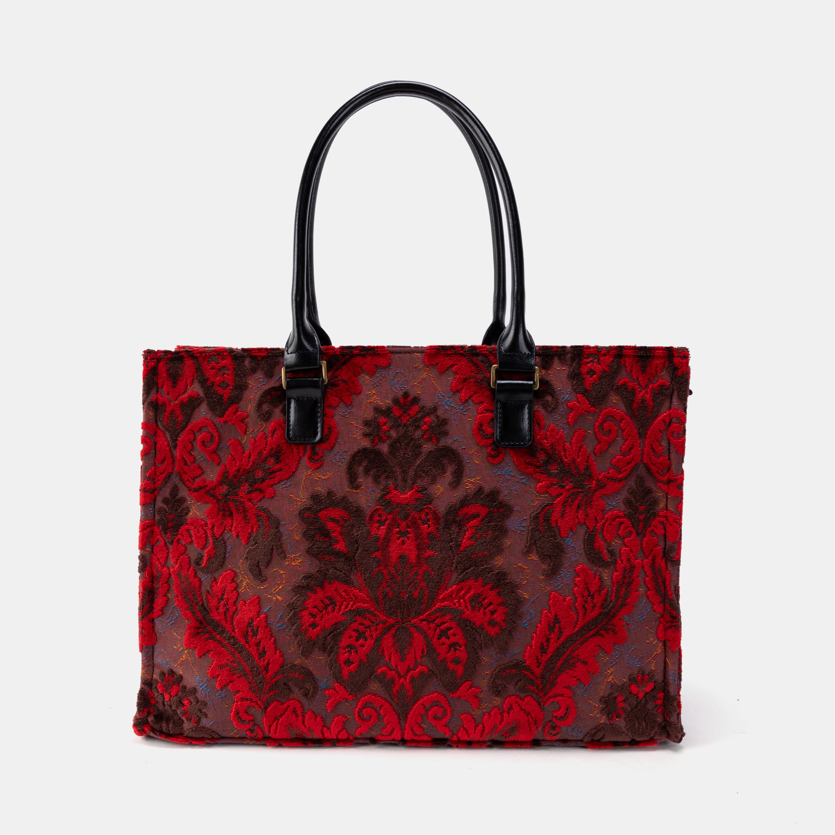 Burnout Velvet Revival Scarlet Laptop Work Tote OVERVIEW