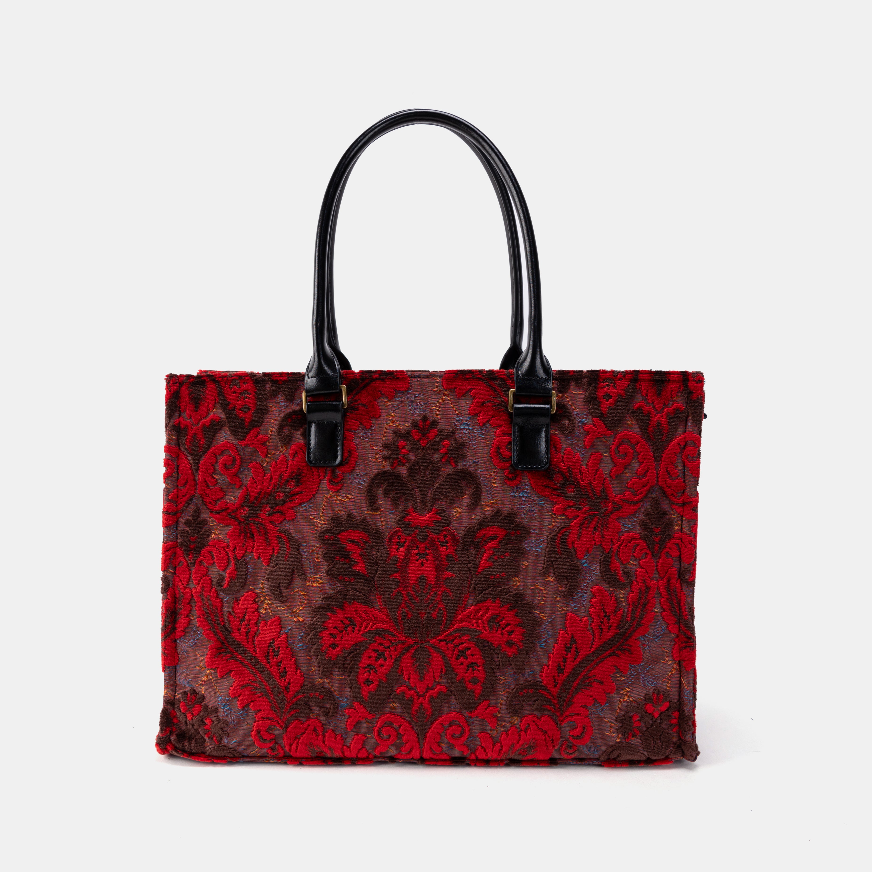 Burnout Velvet Revival Scarlet Laptop Work Tote OVERVIEW