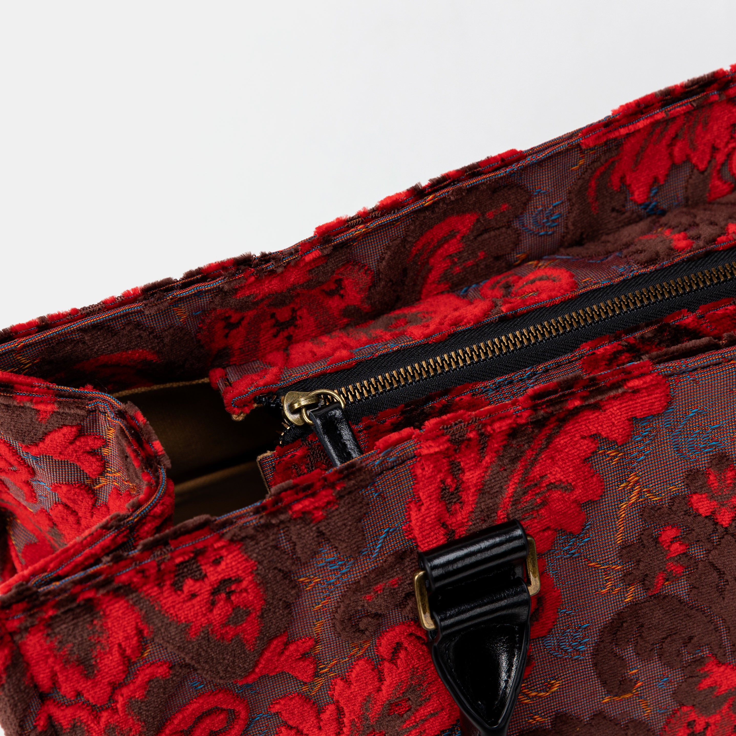 Burnout Velvet Revival Scarlet Laptop Work Tote DETAIL