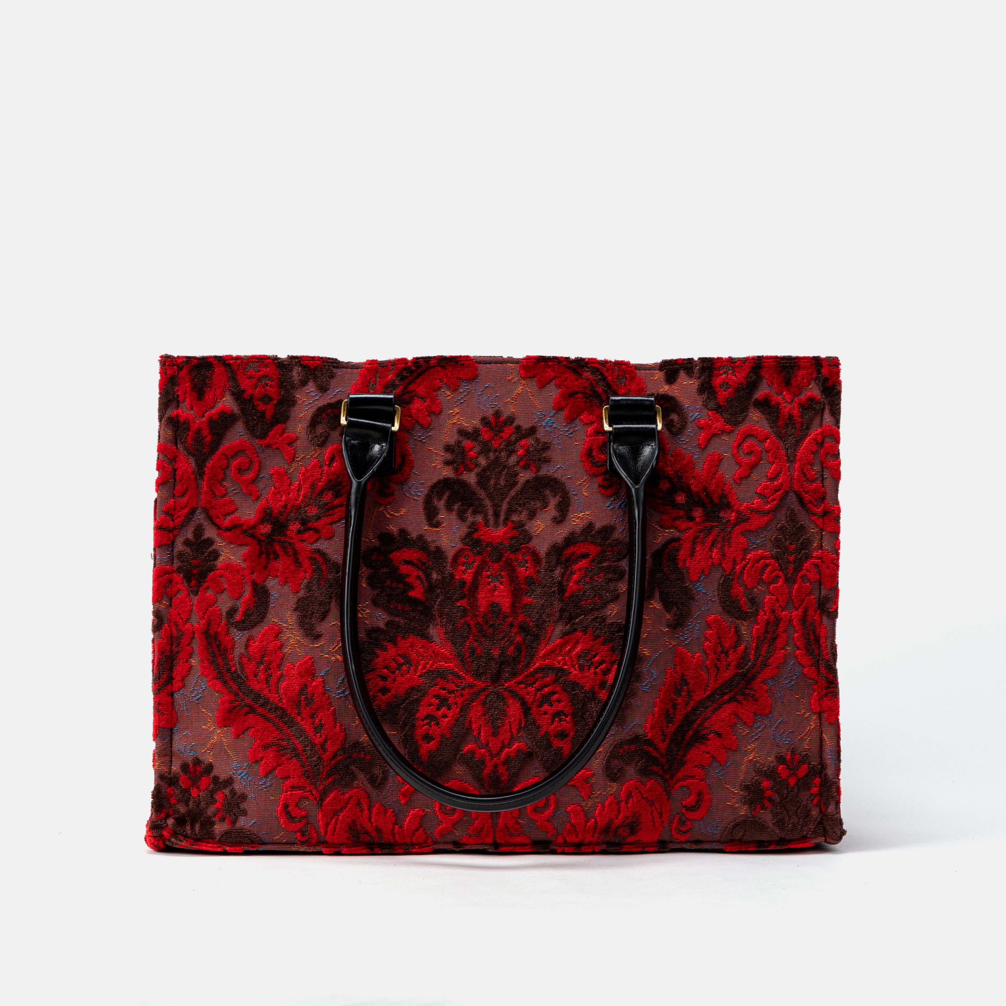 Burnout Velvet Revival Scarlet Laptop Work Tote FRONT