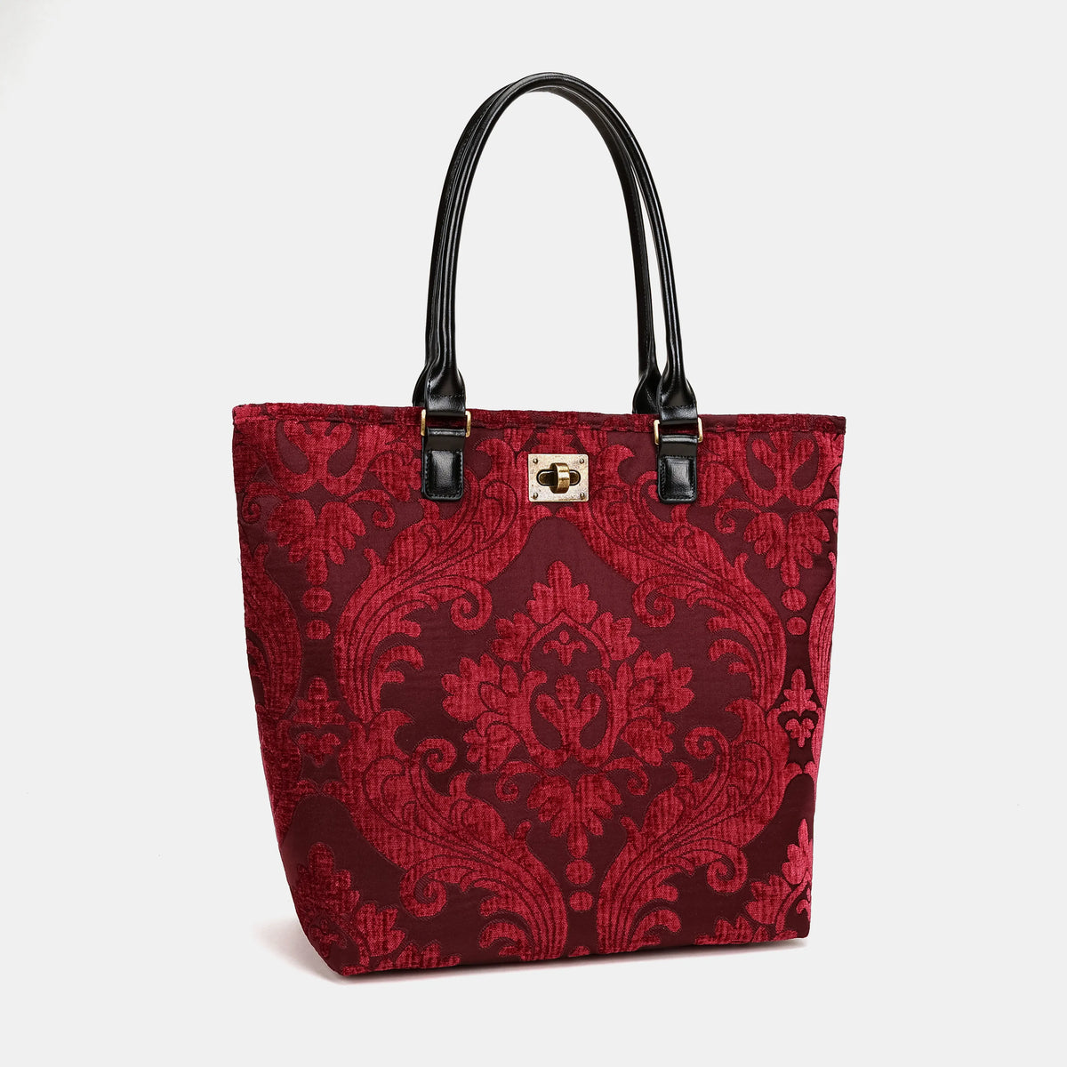 Queen Wine Carpet Tote Shopper Carpetbag of America front side