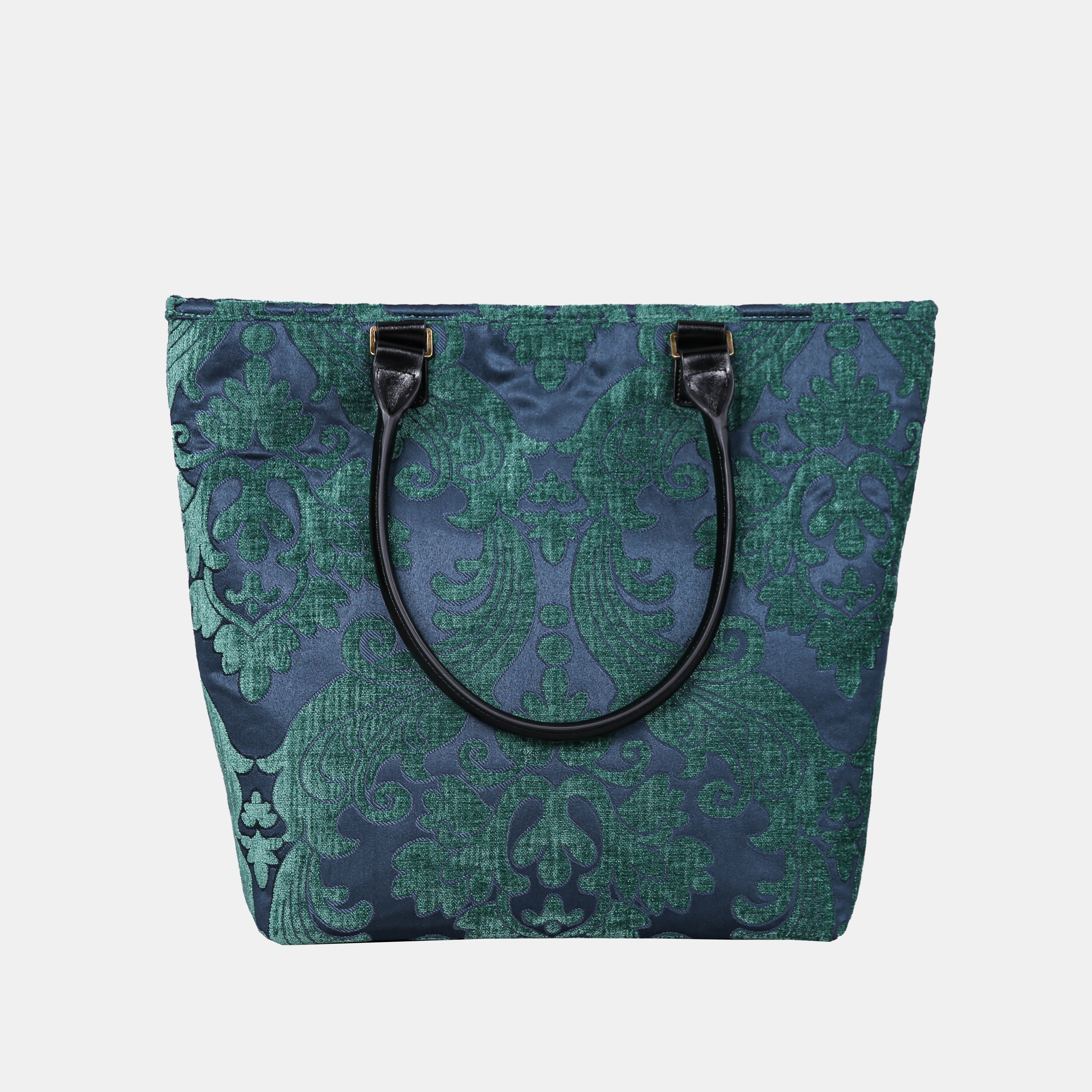 Queen Hunter Green Carpet Tote Shopper carpet bag MCW Handmade-3