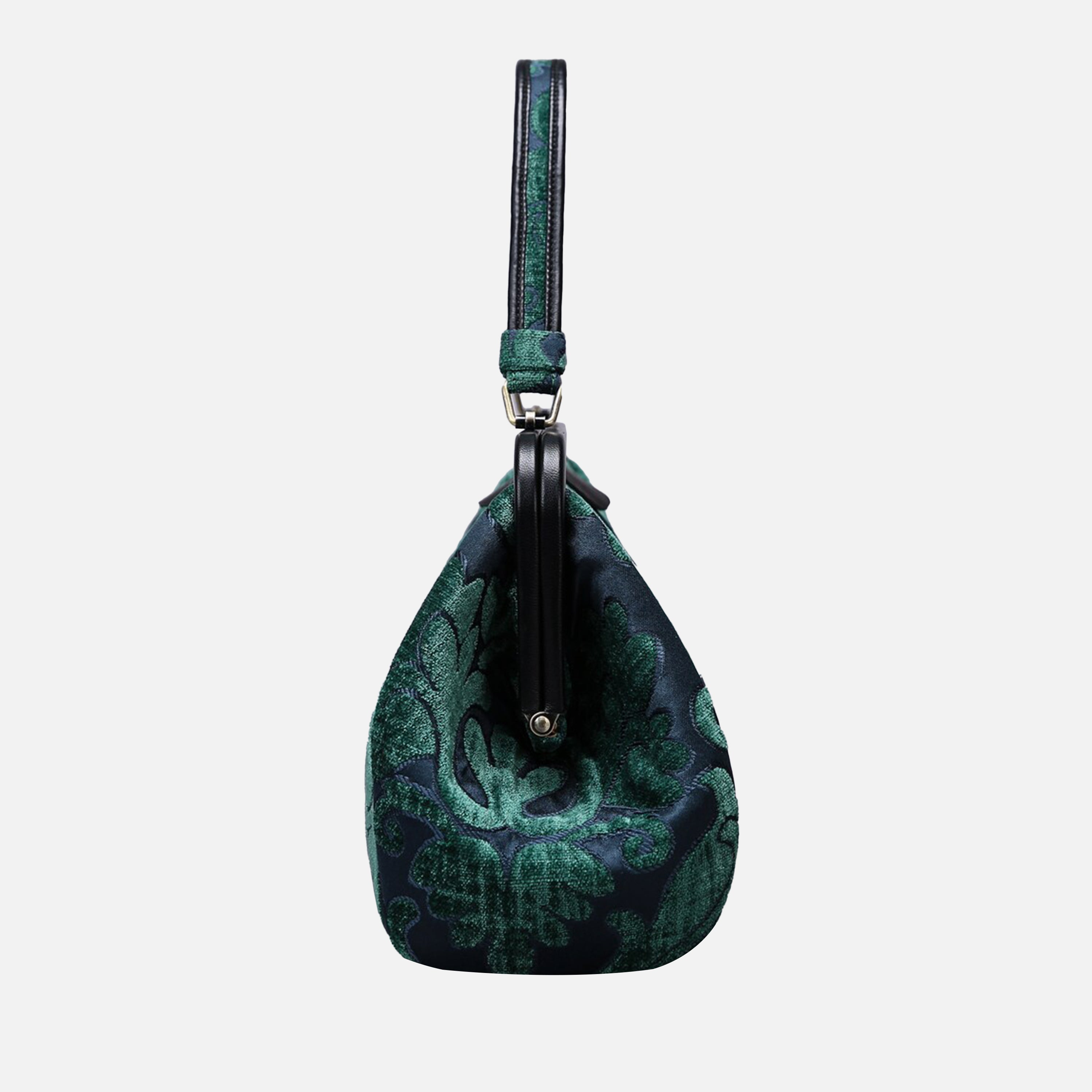 Queen Hunter Green Top Handle Purse carpet bag MCW Handmade-3