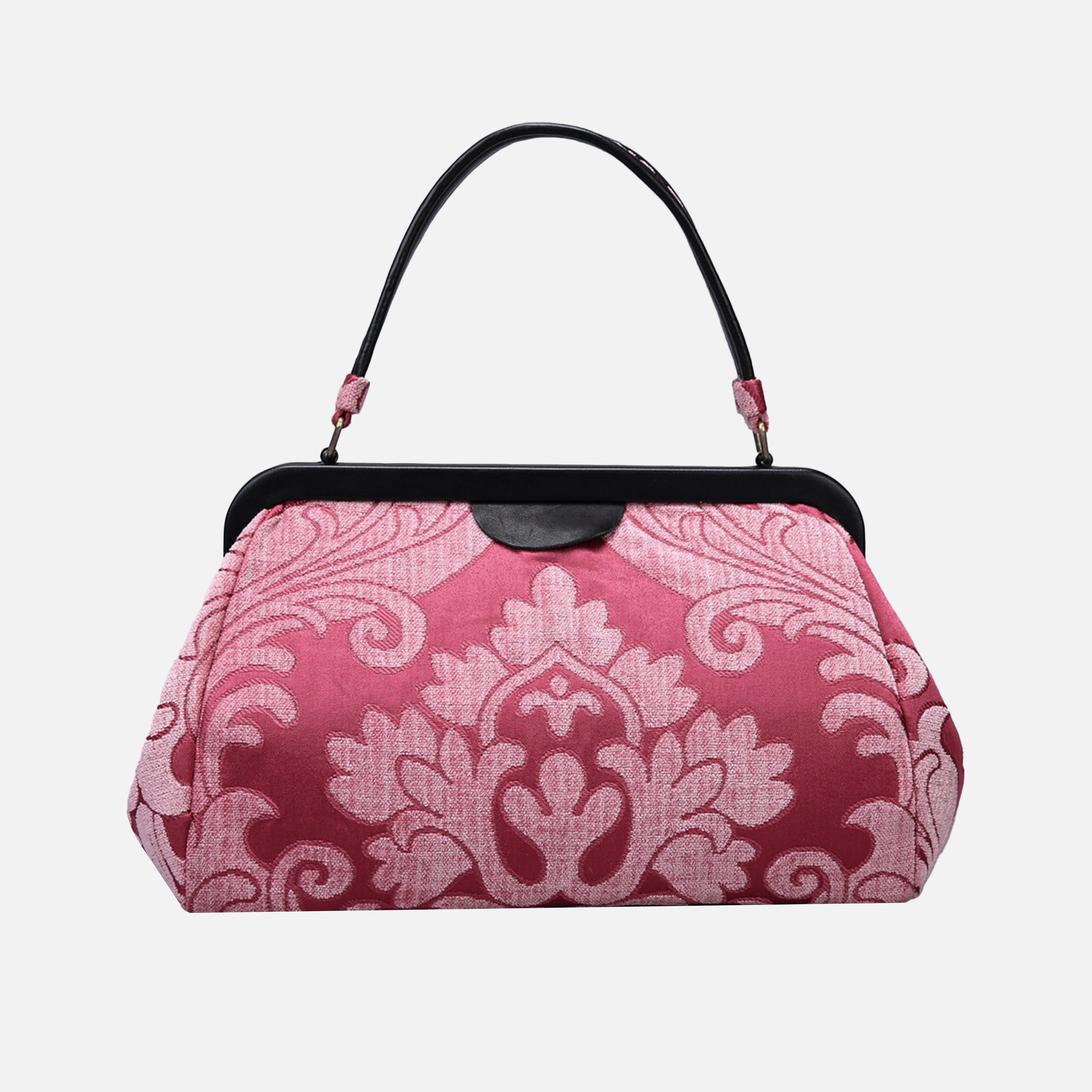 Queen Rose Pink Top Handle Purse carpet bag MCW Handmade