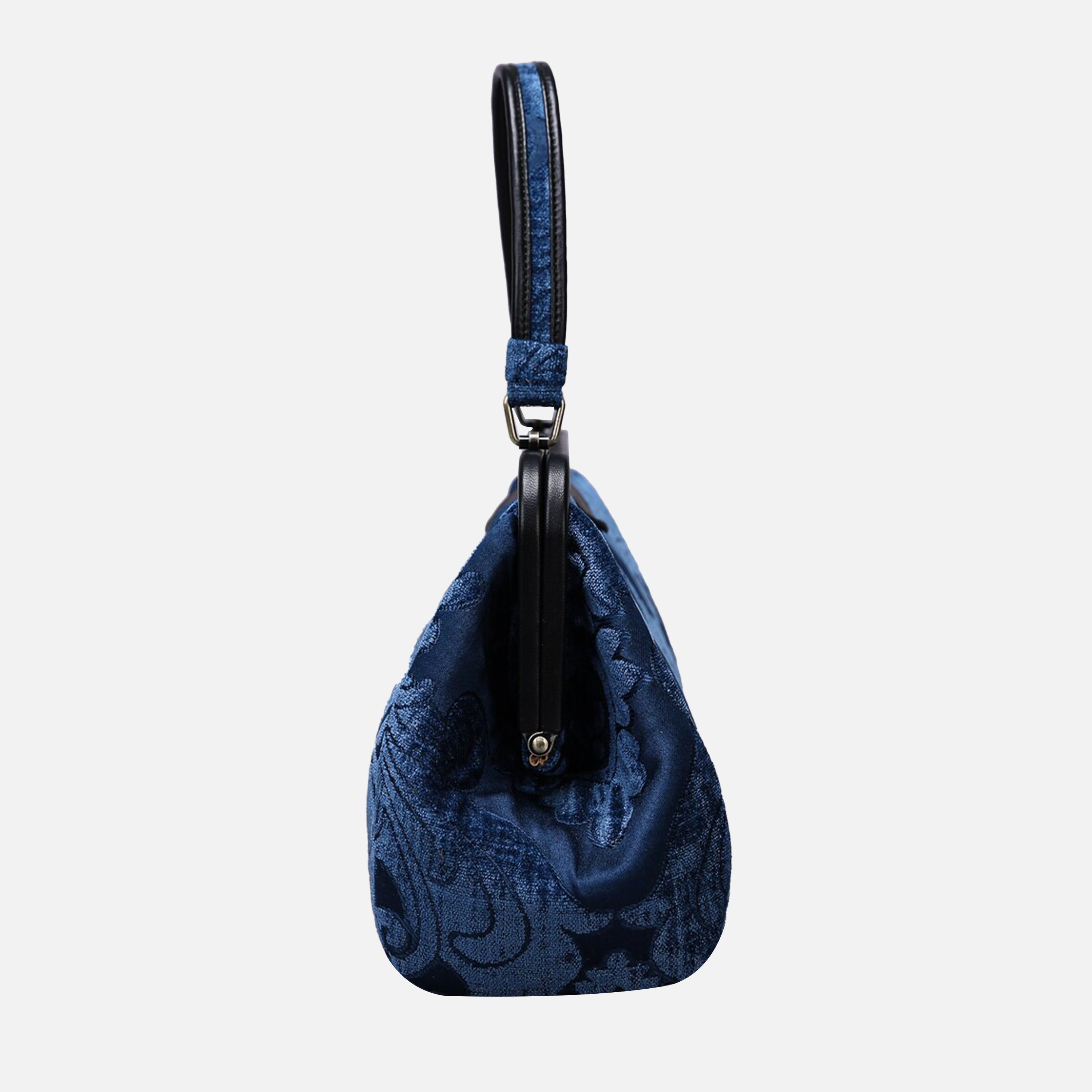 Queen Royal Blue Top Handle Purse carpet bag MCW Handmade-3