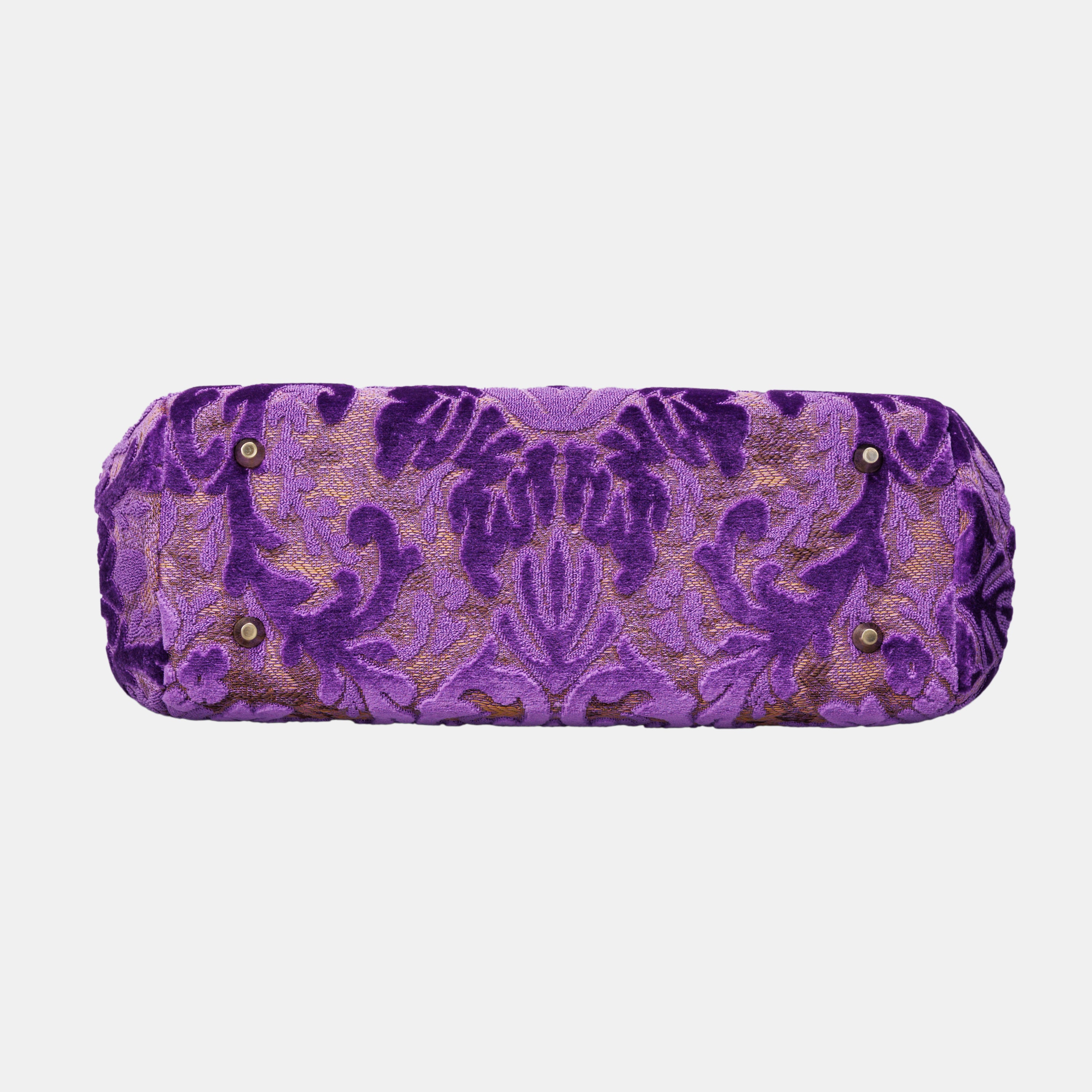 Burnout Velvet Purple Top Handle Purse carpet bag MCW Handmade-4