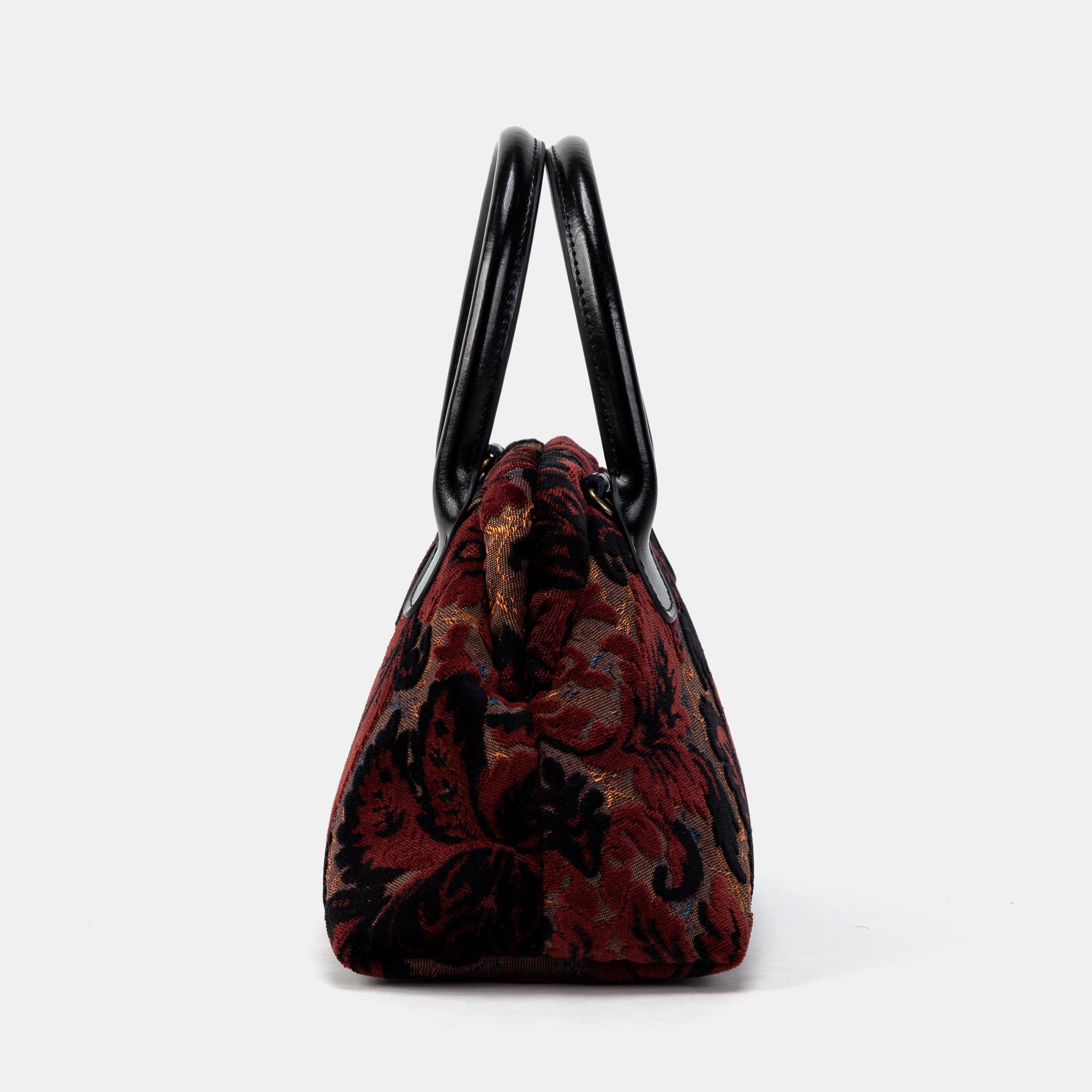 Burnout Velvet Revival Sephia Carpet Satchel Carpetbag of America side