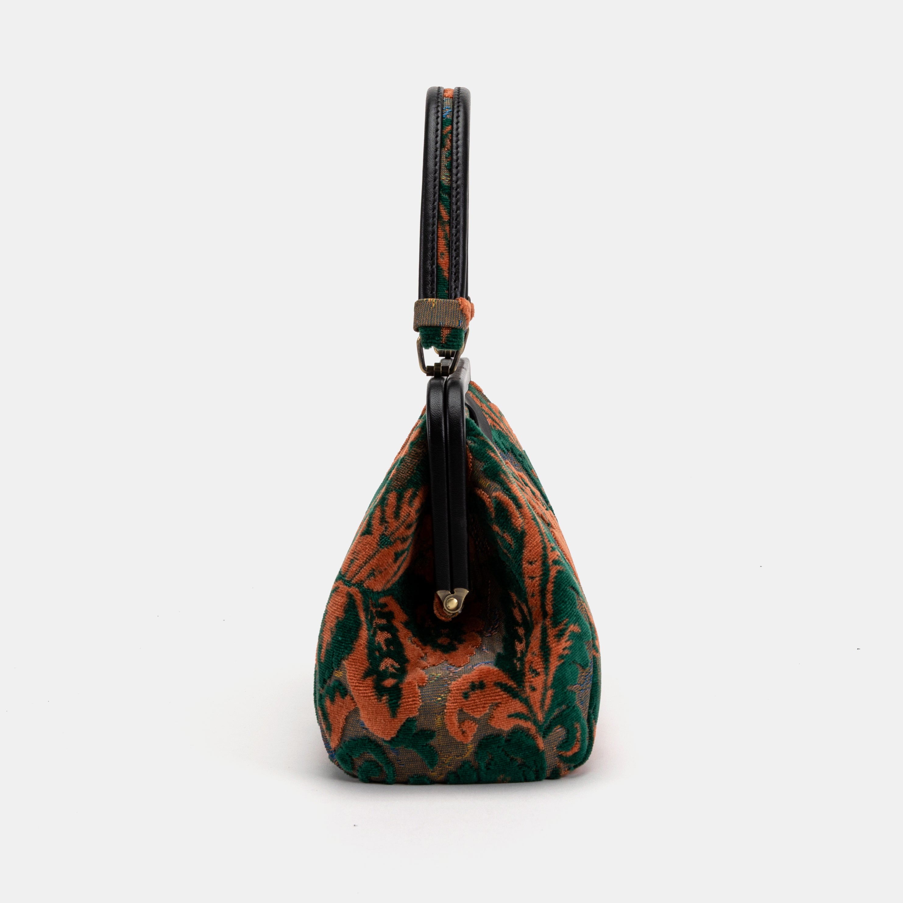 Burnout Velvet Revival Jade Top Handle Purse carpet bag MCW  Handmade-4
