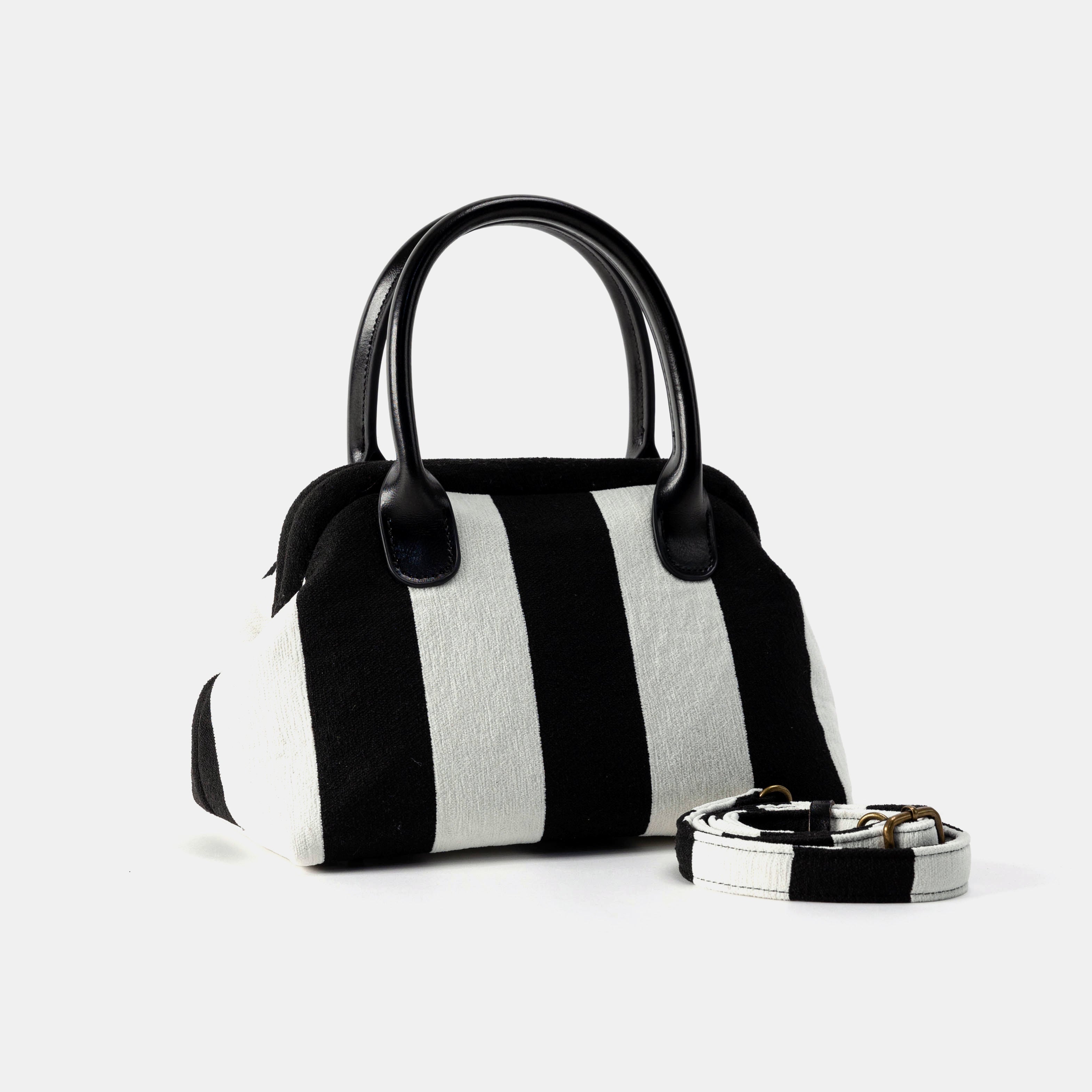 Black & White Beetlejuice Carpet Satchel