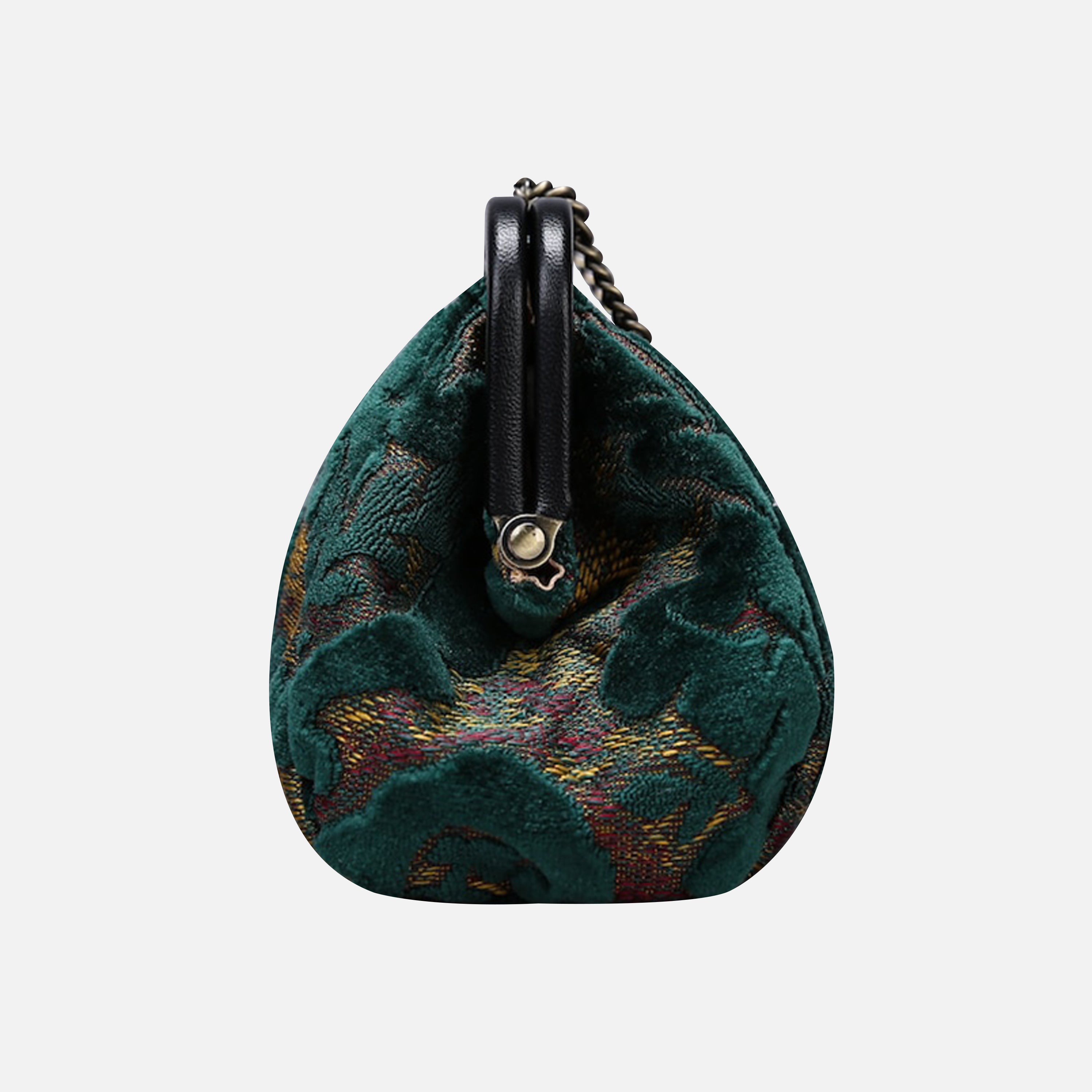 Burnout Velvet Jade Green Evening Bag Clutch carpet bag MCW Handmade-3