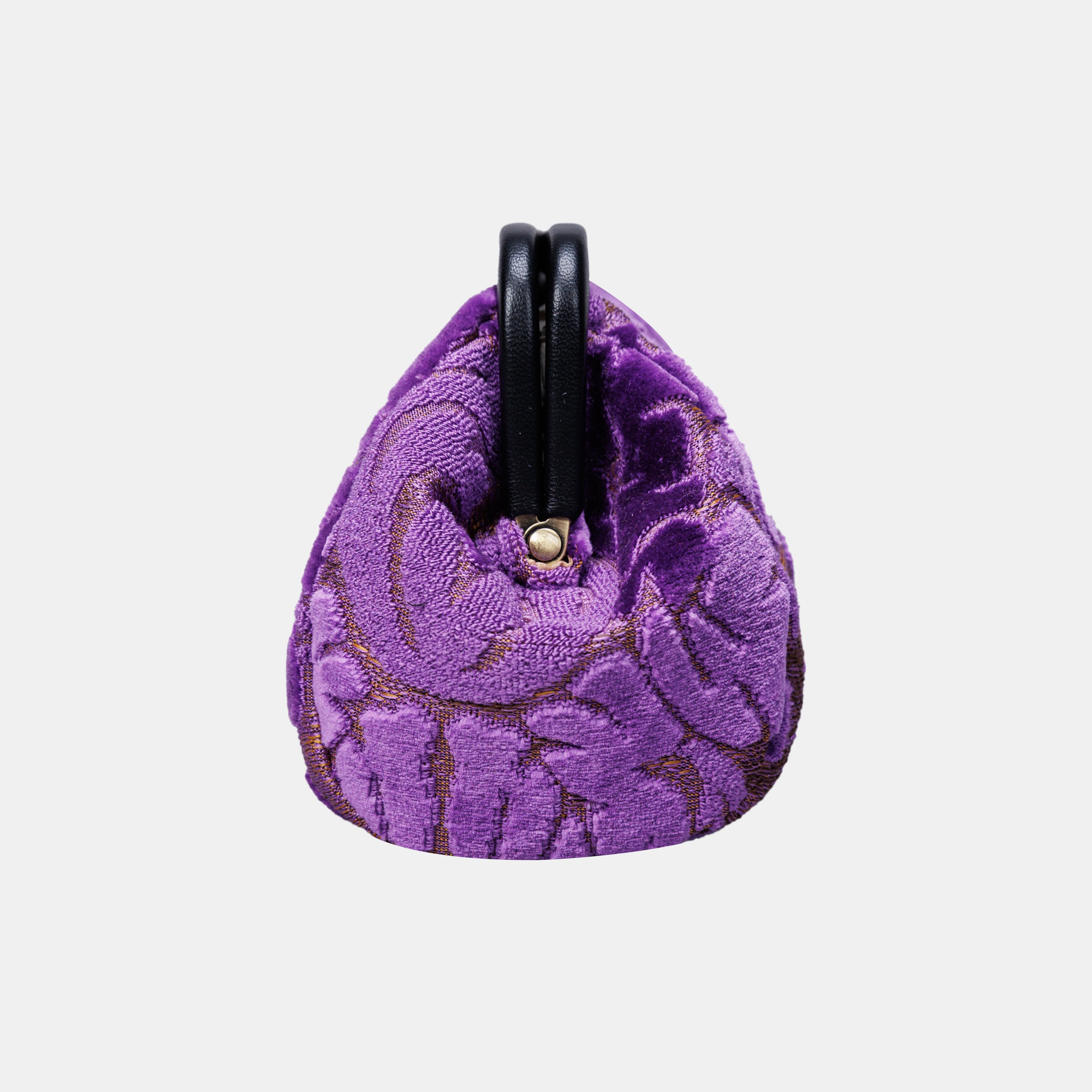 Burnout Velvet Purple Evening Bag Clutch carpet bag MCW Handmade-3
