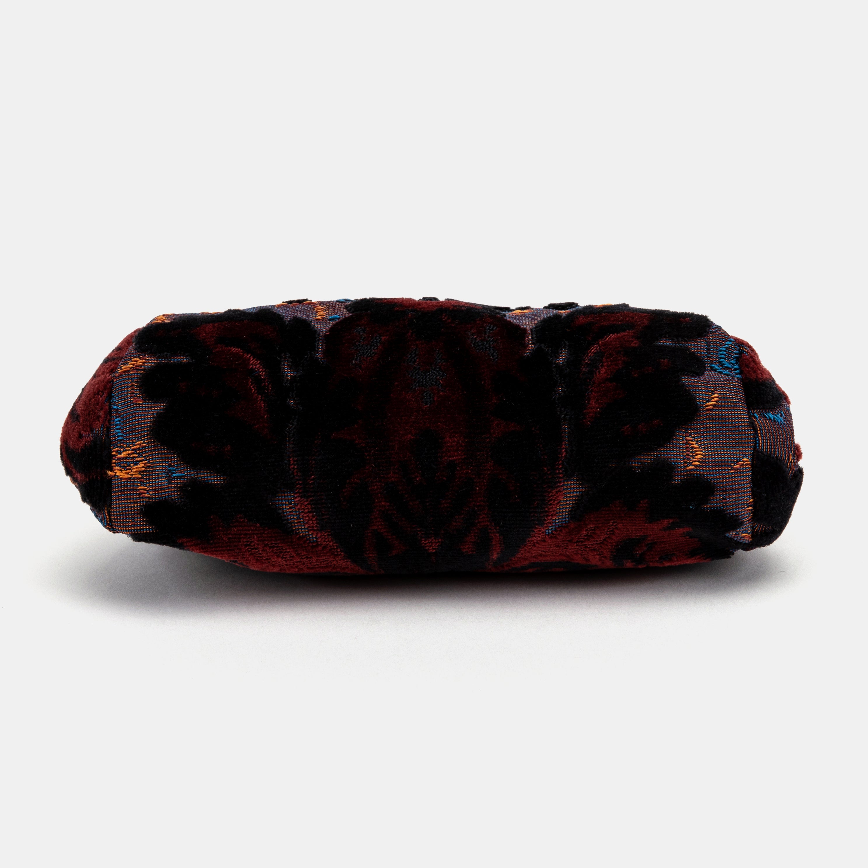 Burnout Velvet Revival Sephia Evening Bag Clutch carpet bag MCW Handmade-4