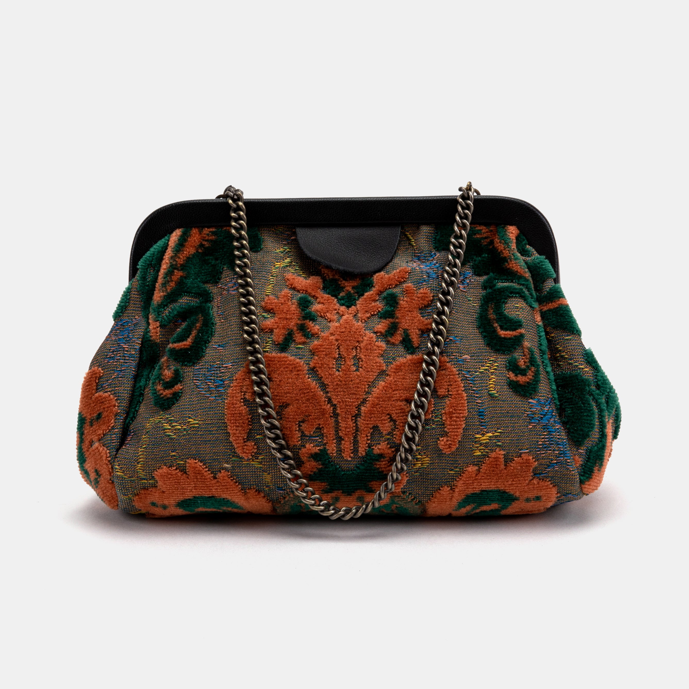 Burnout Velvet Revival Jade Evening Bag Clutch carpet bag MCW Handmade