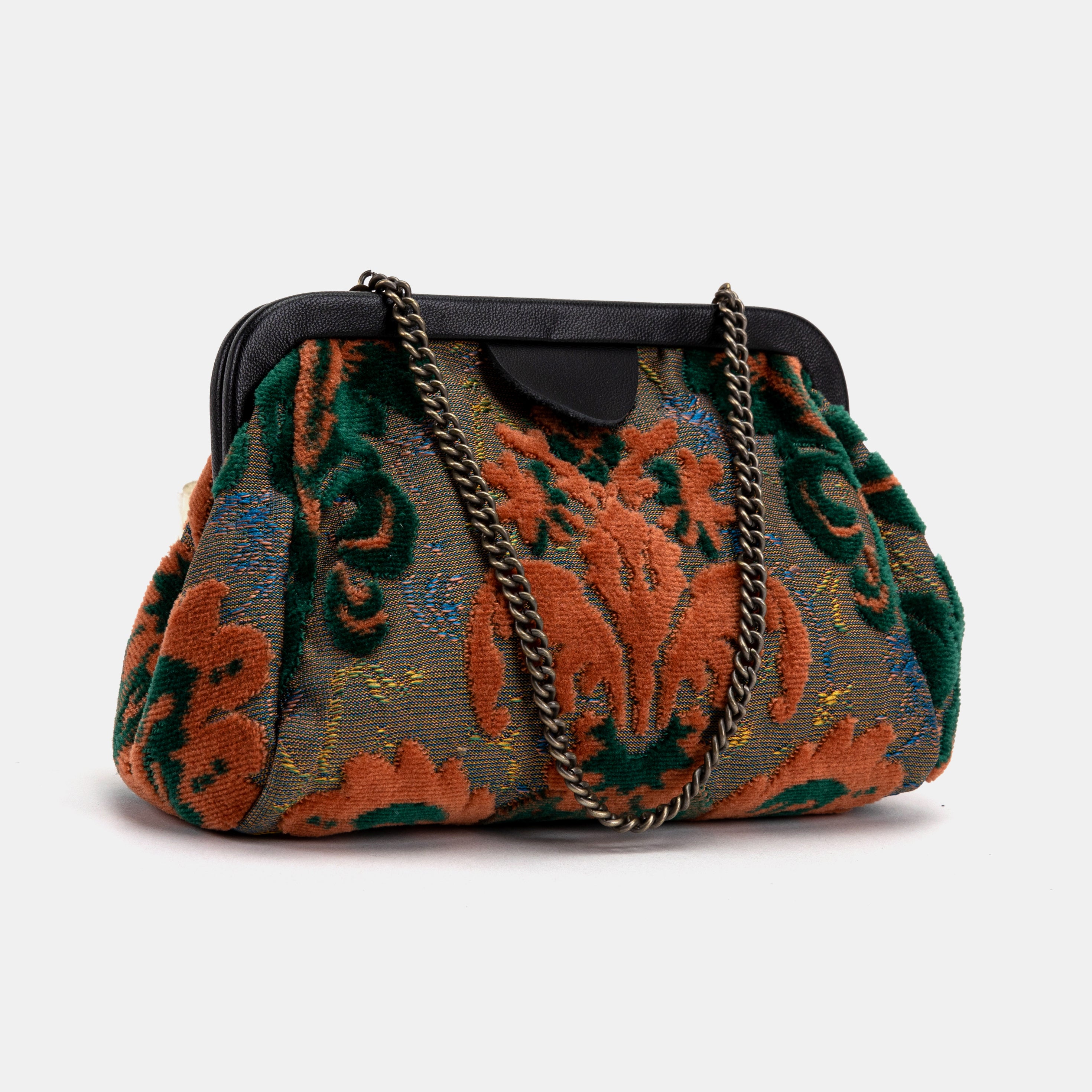 Burnout Velvet Revival Jade Evening Bag Clutch carpet bag MCW Handmade-1