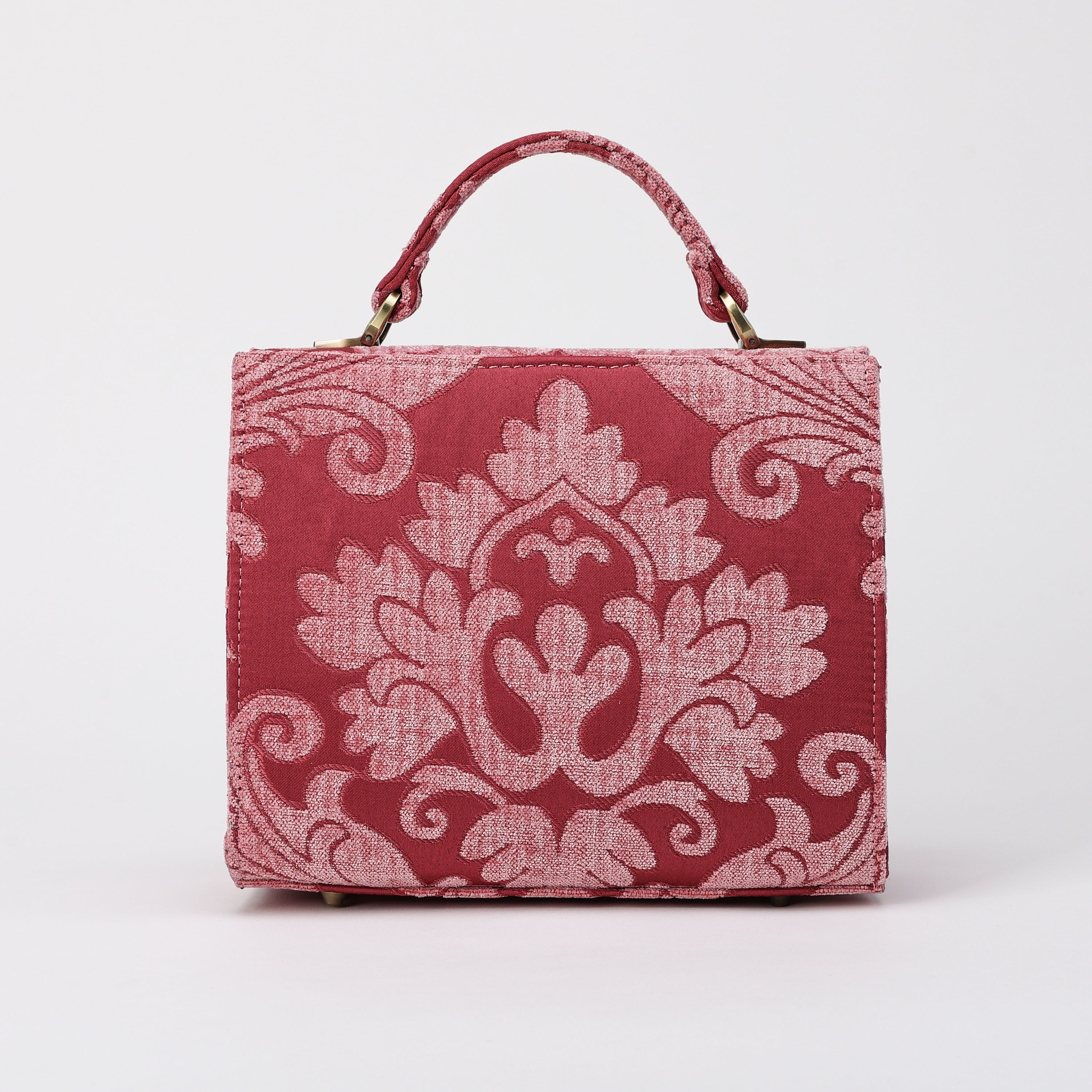 Queen Rose Pink Flap Satchel carpet bag MCW Handmade-3