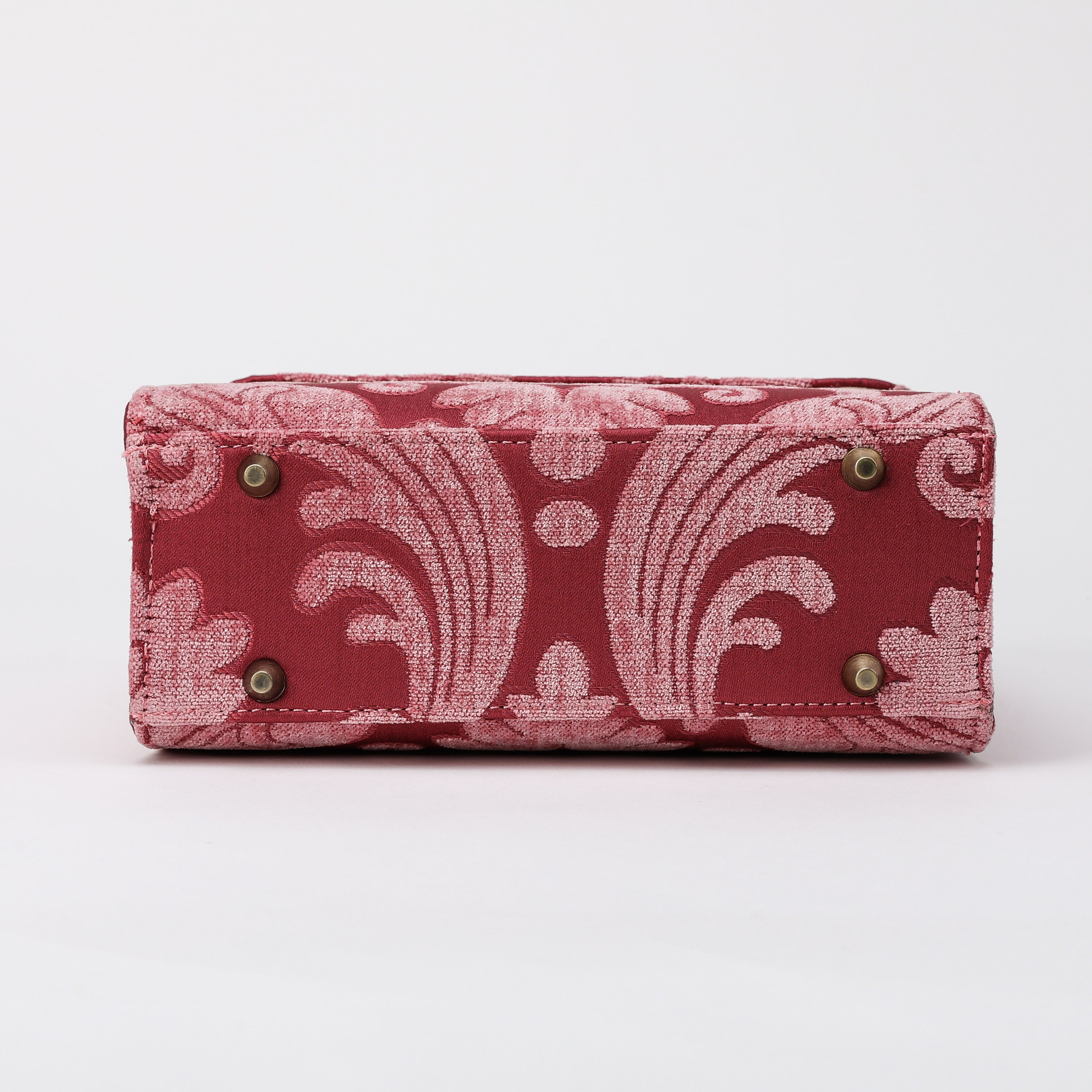 Queen Rose Pink Flap Satchel carpet bag MCW Handmade-5