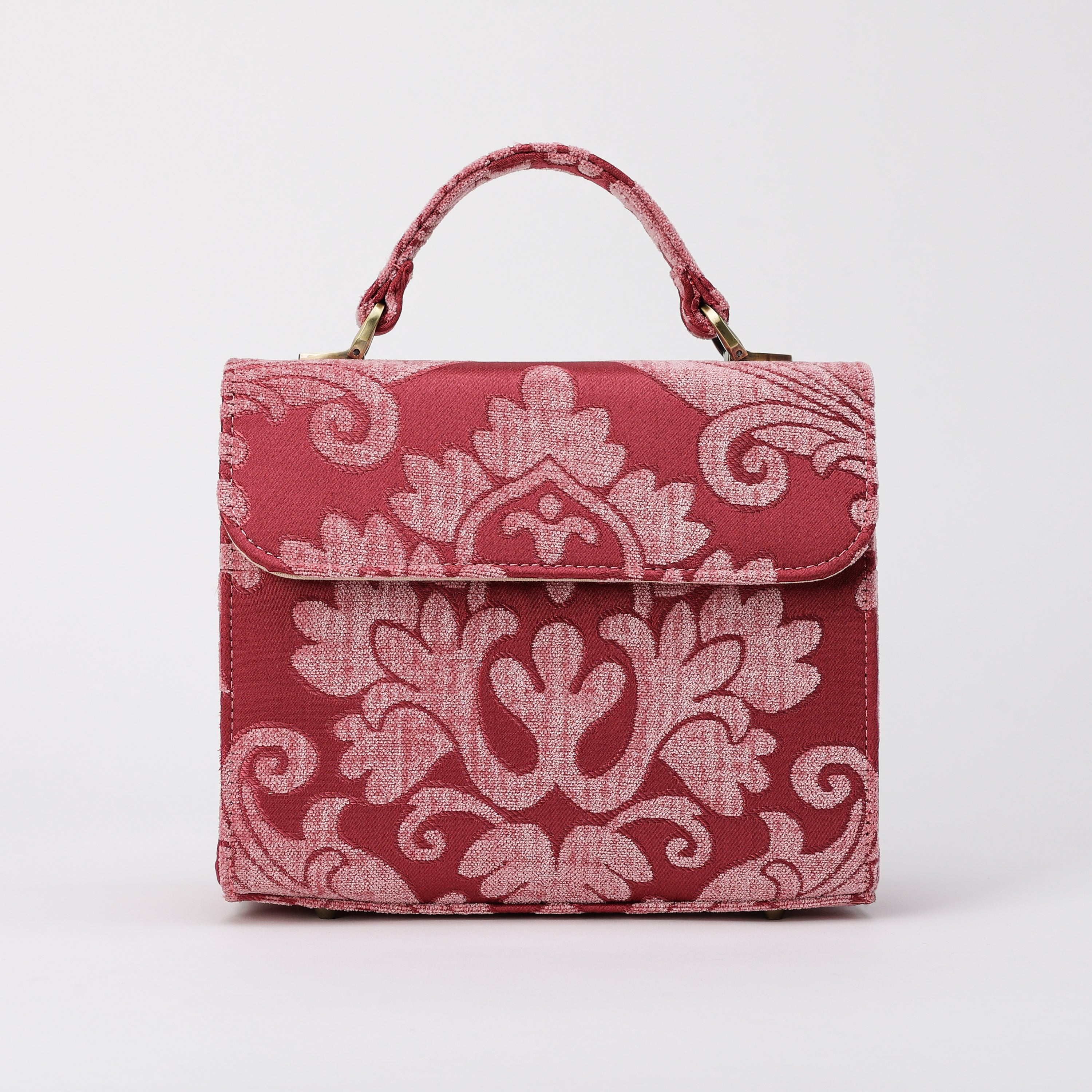Queen Rose Pink Flap Satchel carpet bag MCW Handmade