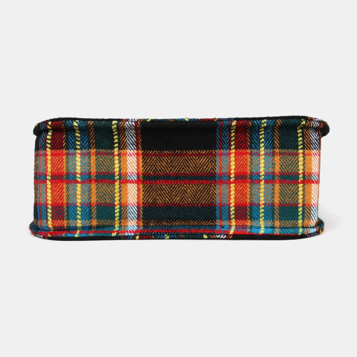 Tartan Stewart Black Flap Crossbody Bag Carpetbag of America bottom