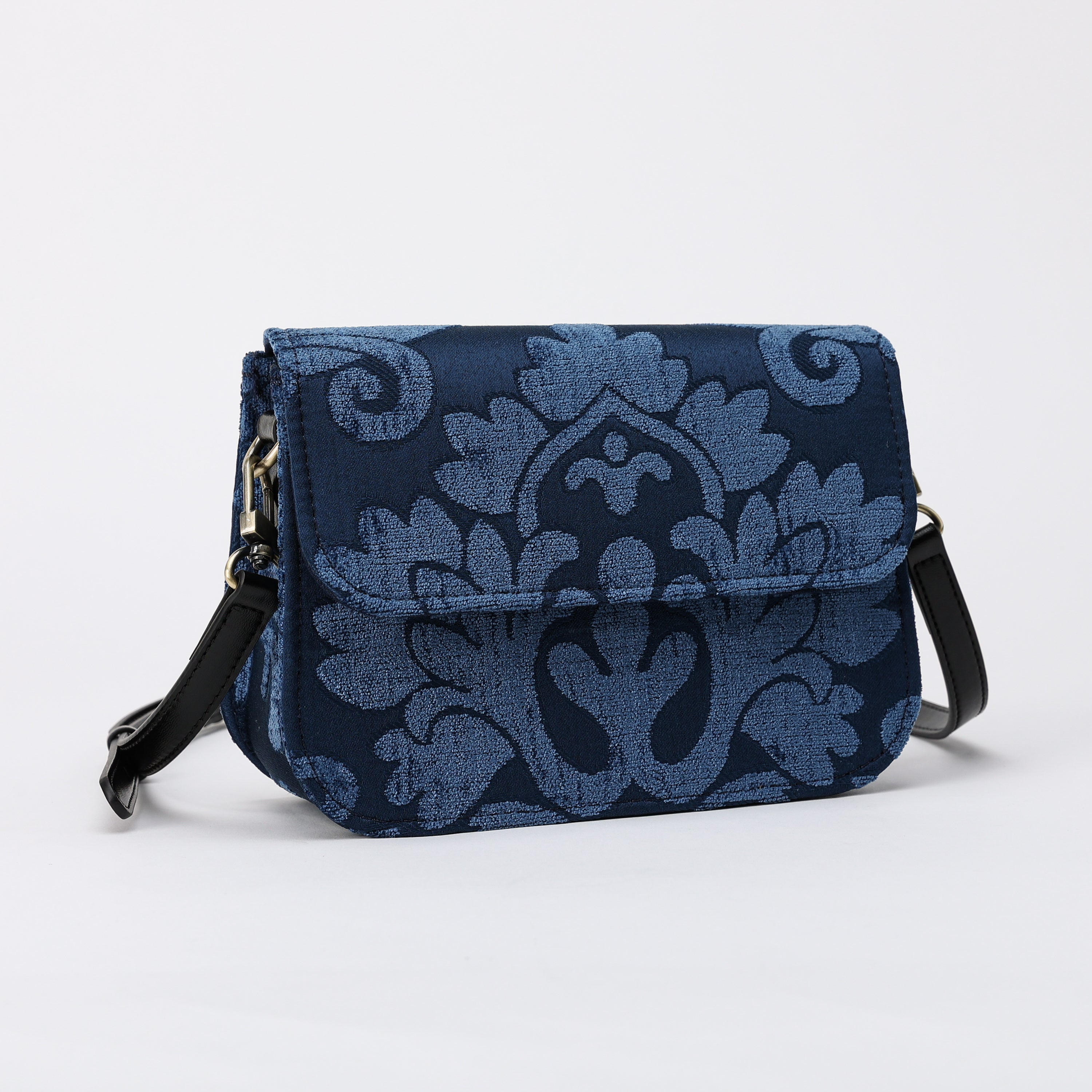 Queen Royal Blue Flap Crossbody Bag carpet bag MCW Handmade
