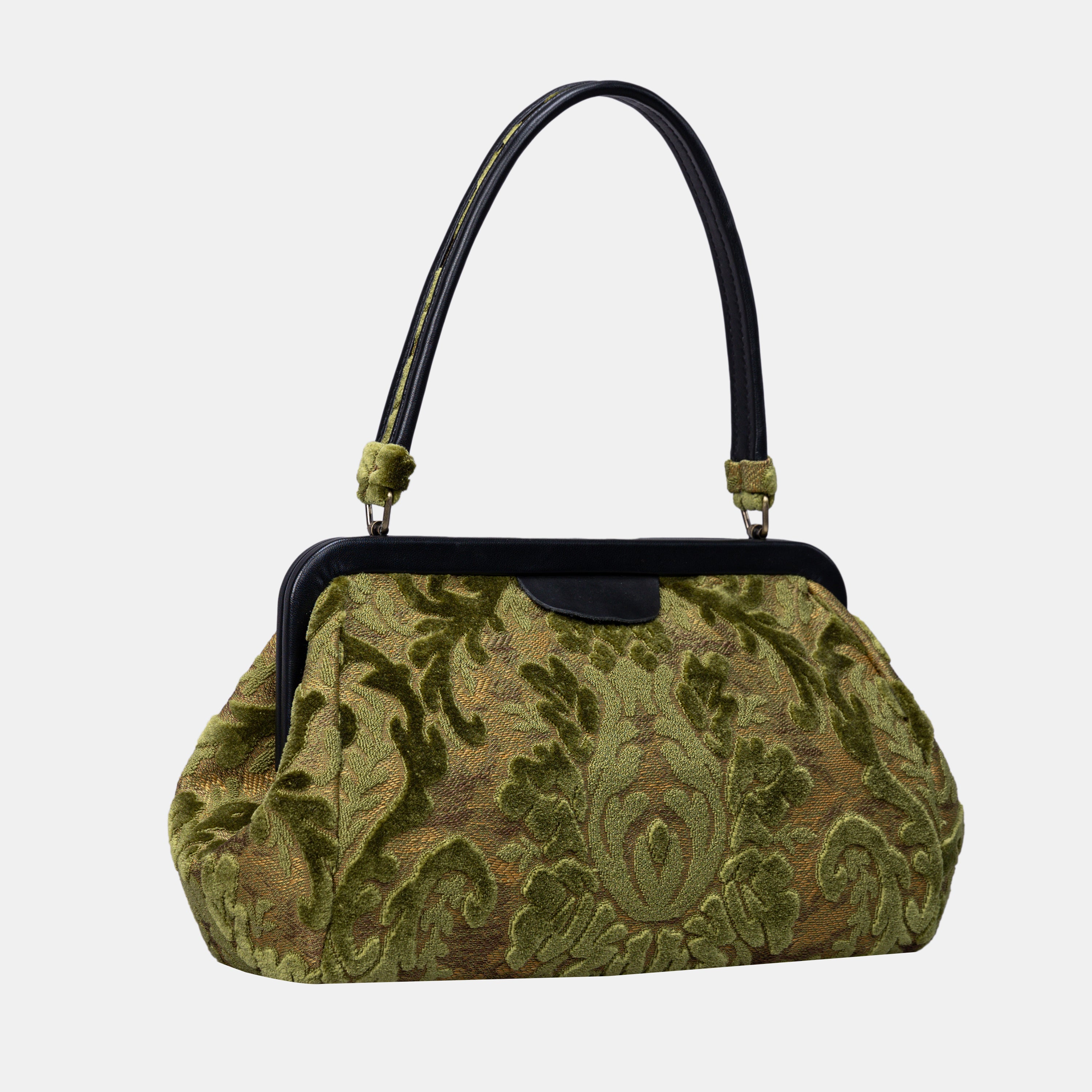 Burnout Velvet Fern Green Shoulder Bag