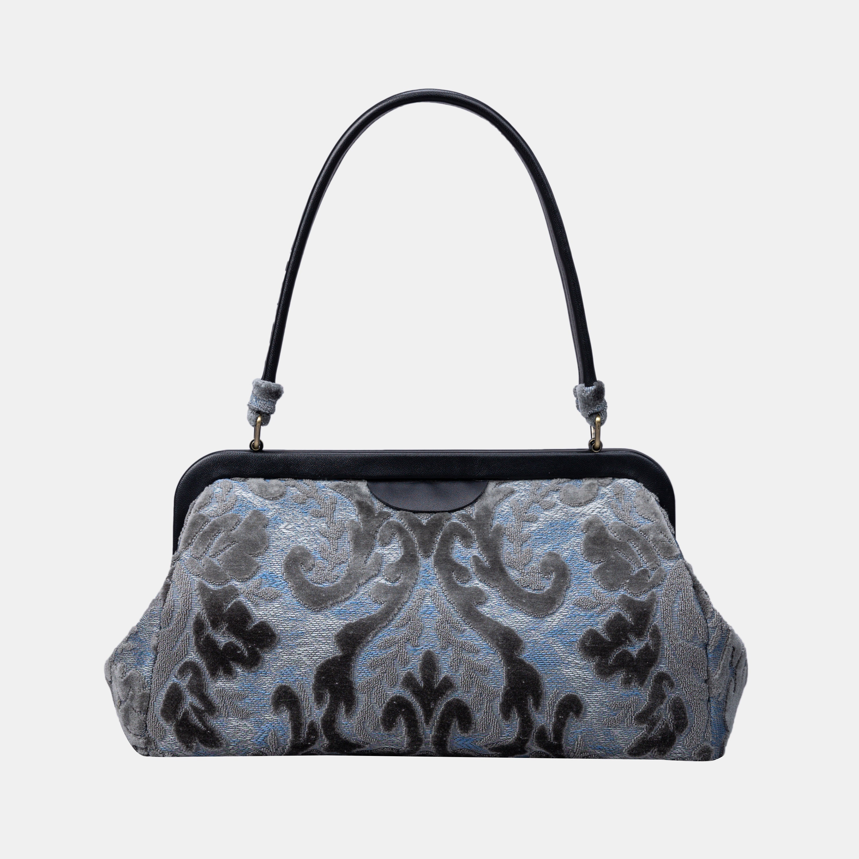 Burnout Velvet Steel Blue Shoulder Bag