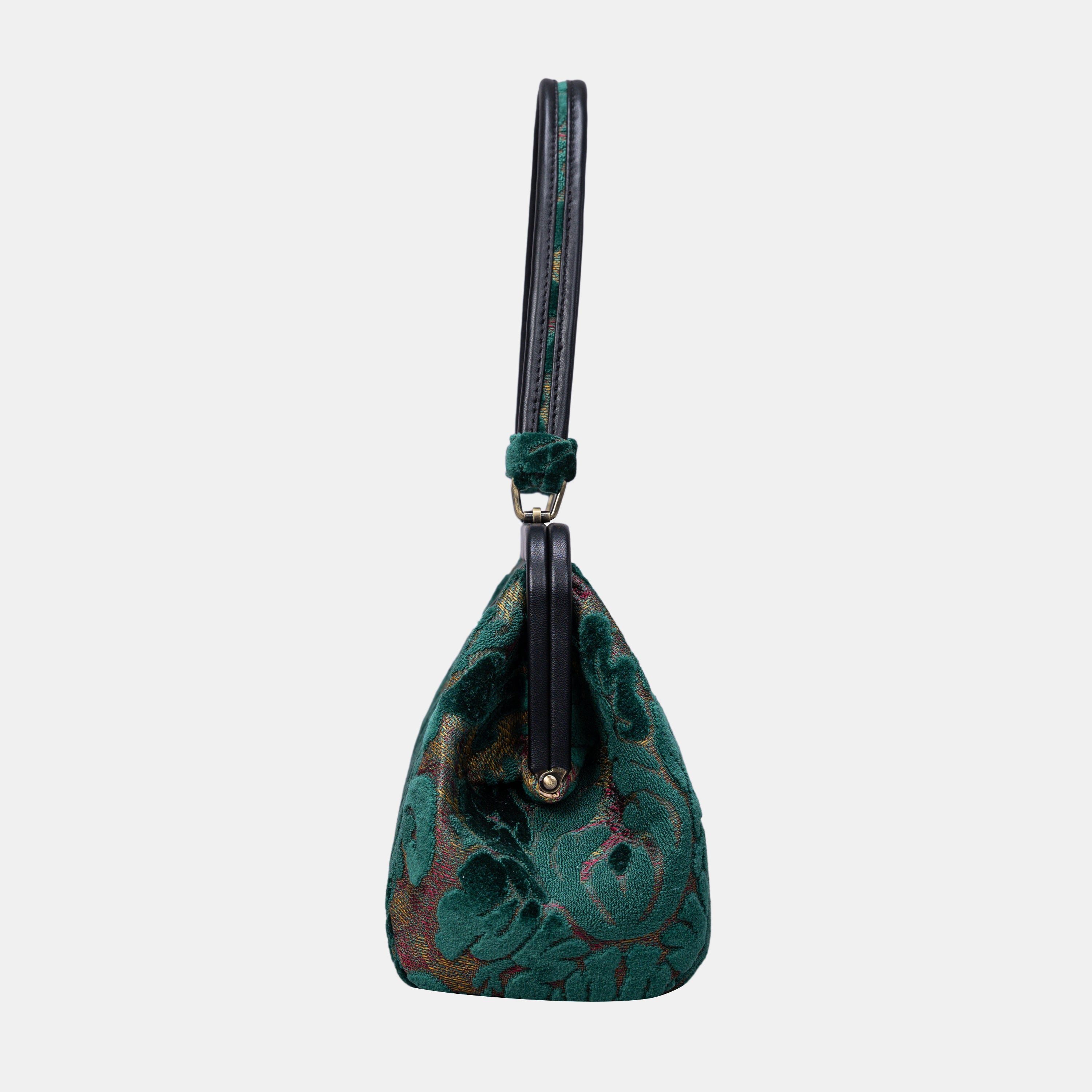 Burnout Velvet Jade Green Shoulder Bag