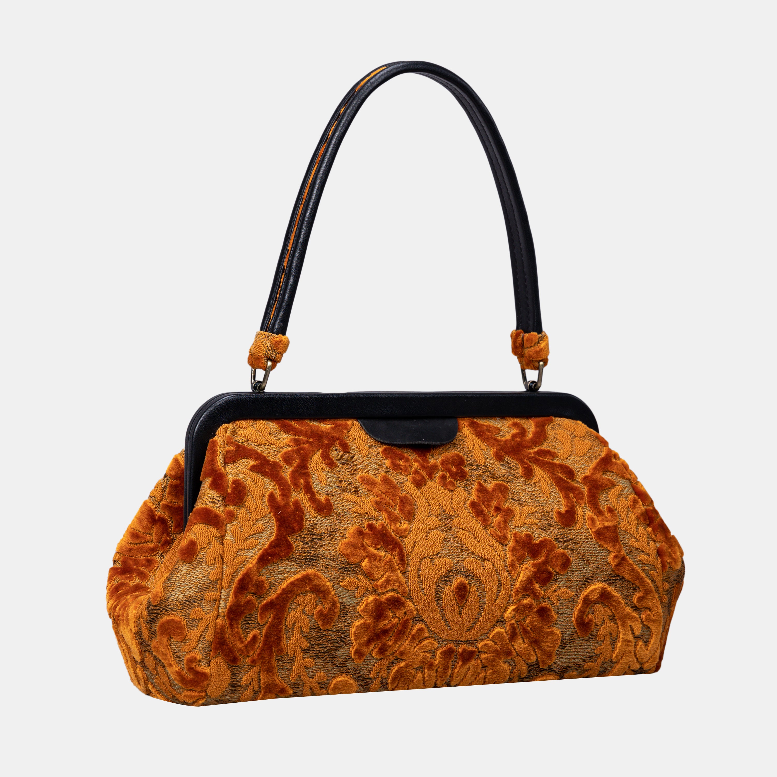 Burnout Velvet Orange Shoulder Bag