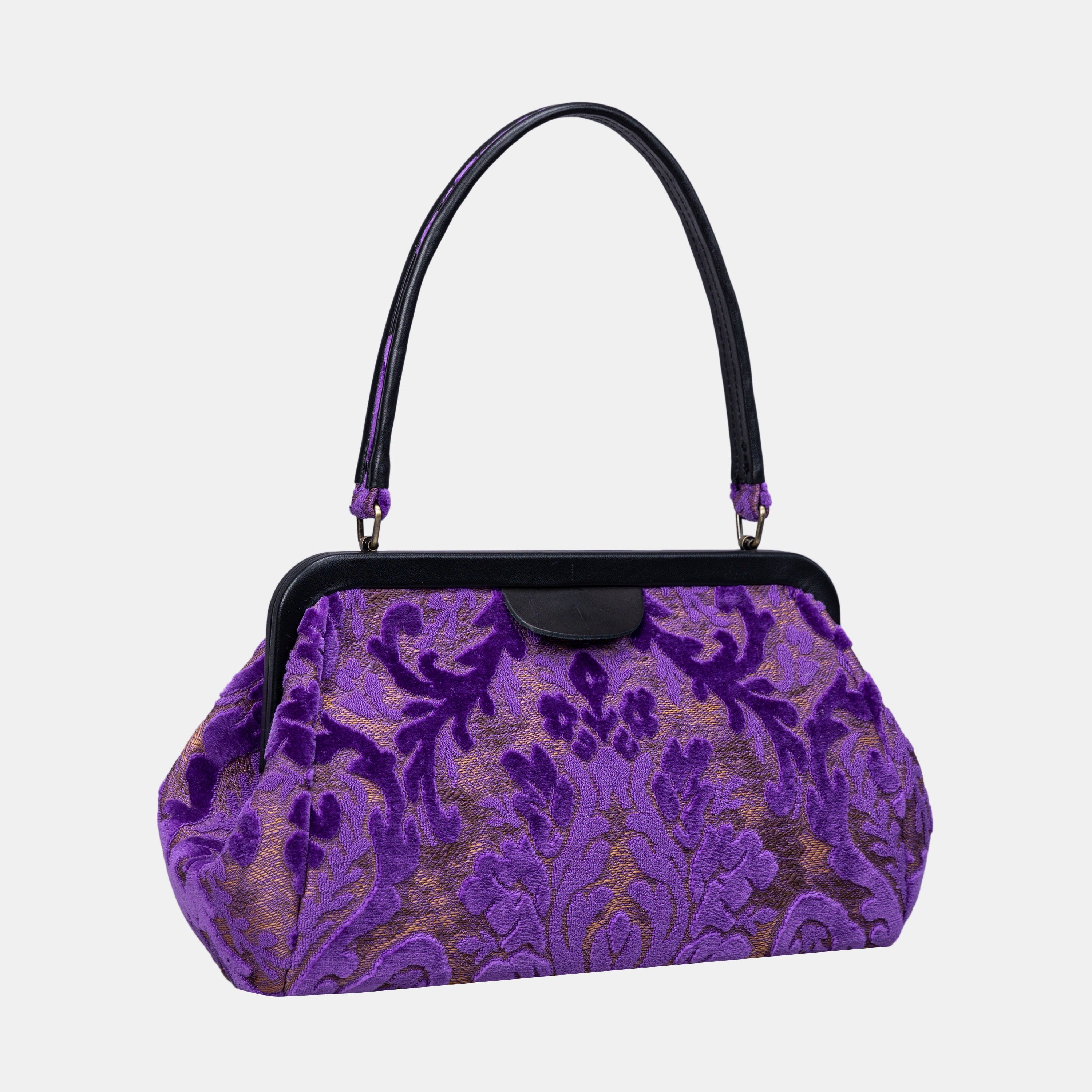 Burnout Velvet Purple Shoulder Bag