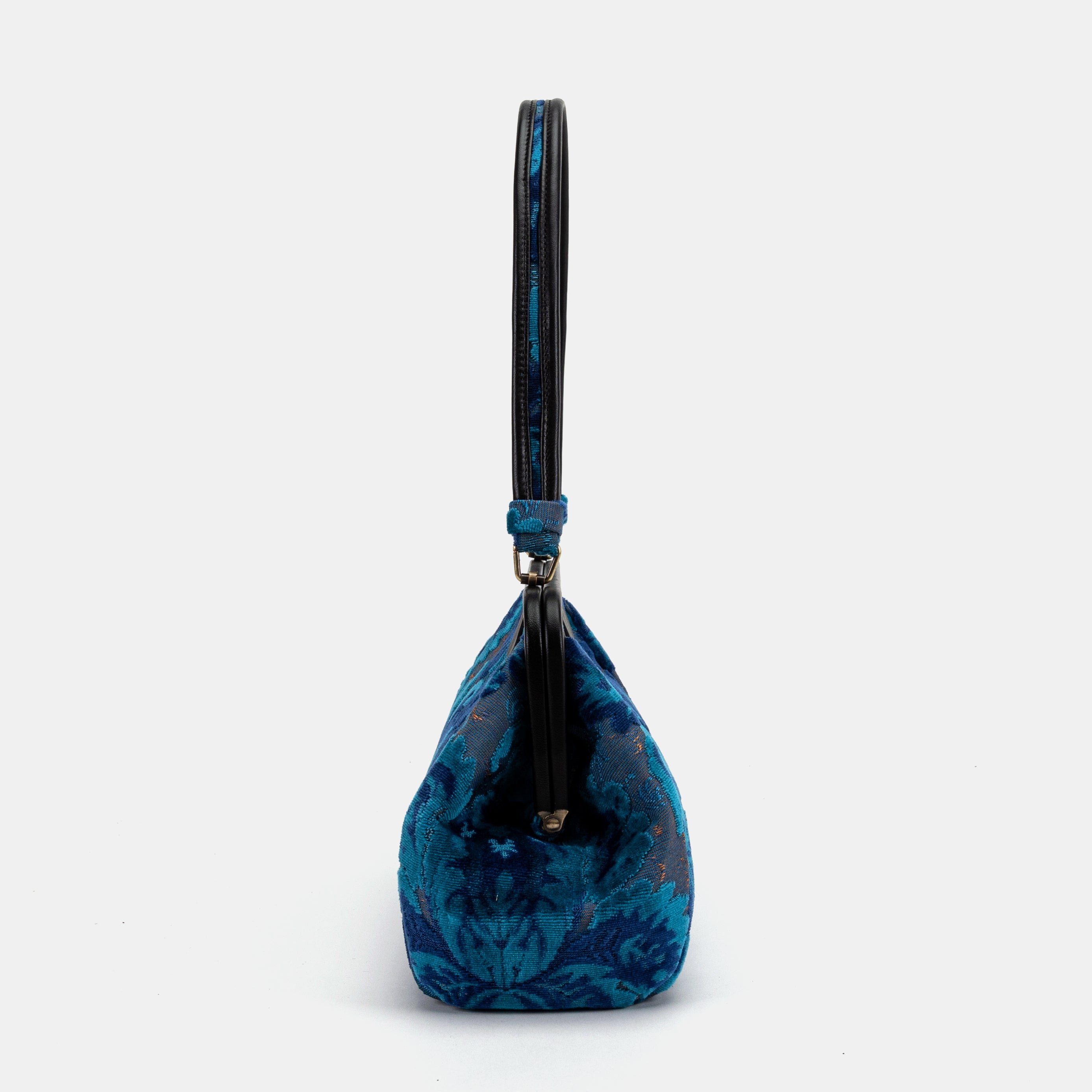 Burnout Velvet Revival Aqua Shoulder Bag of America side
