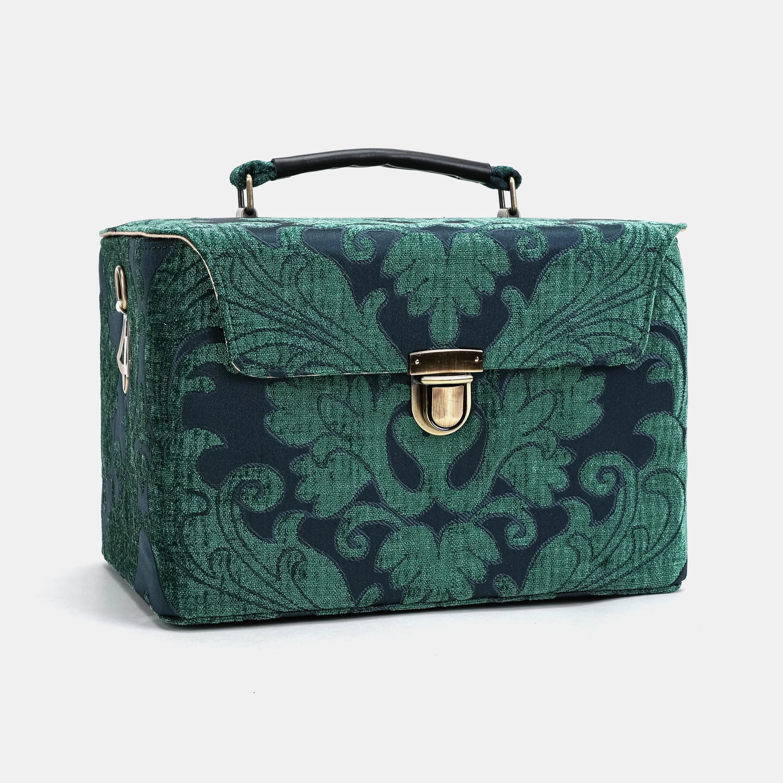 Josephine Large Train Case Purse Queen Hunter Green without shoulder strap