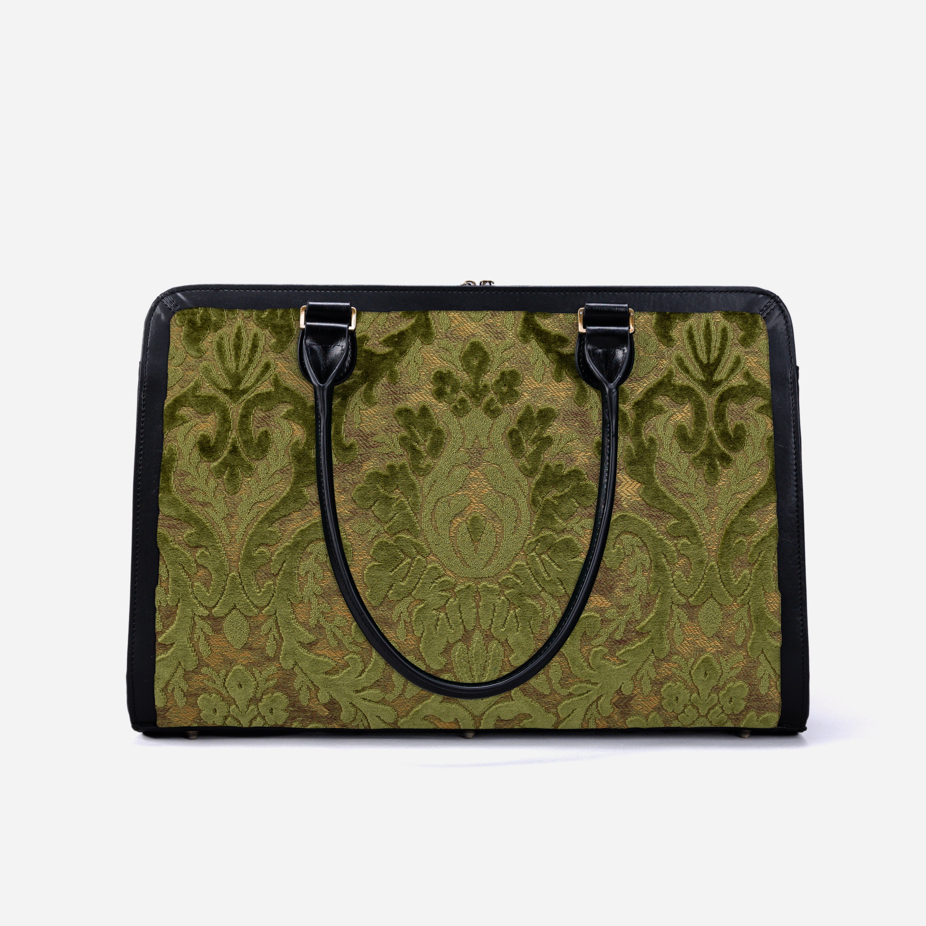 Burnout Velvet Fern Green Business Tote back