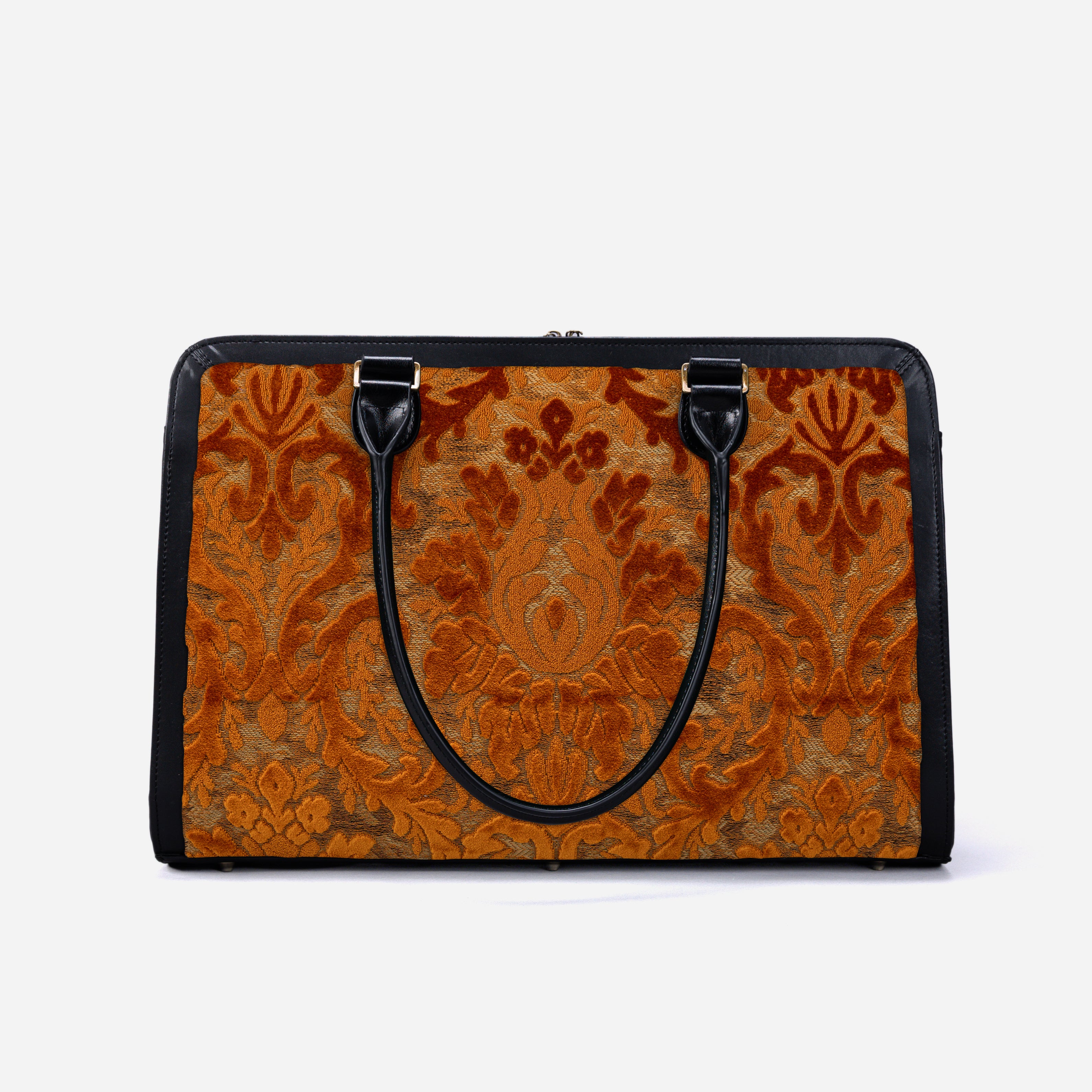 Burnout Velvet Orange Business Tote back