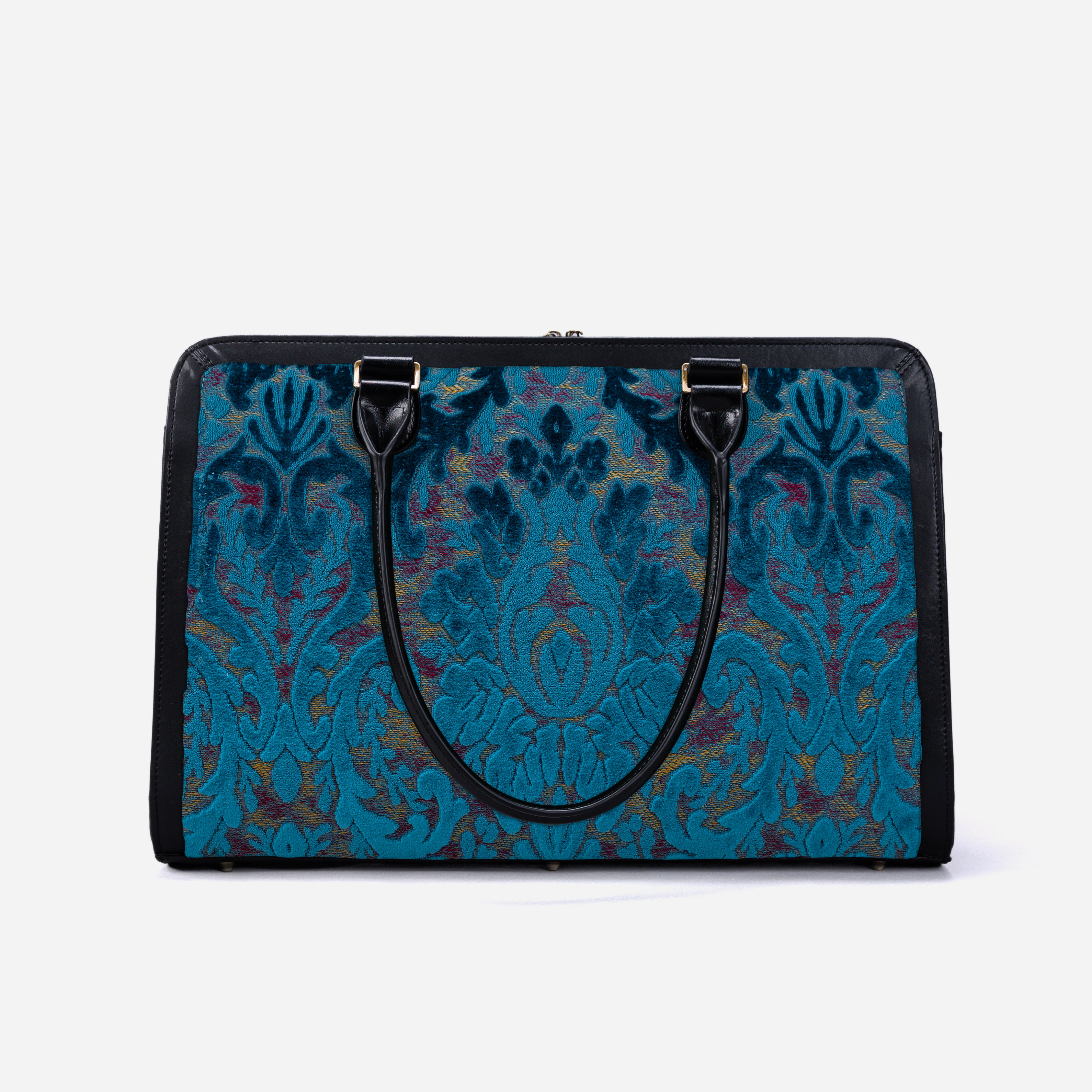 Burnout Velvet Aqua Blue Business Tote back