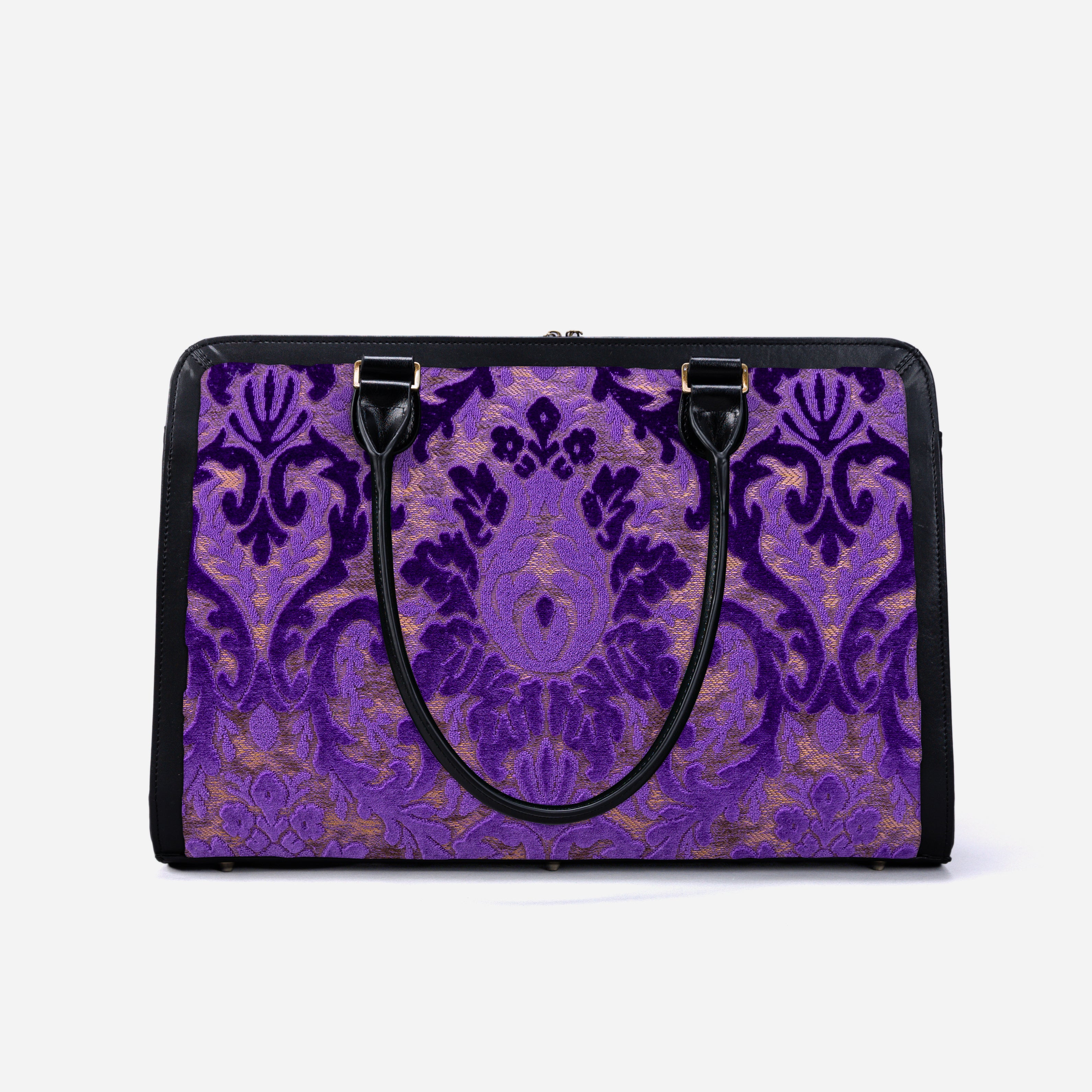 Burnout Velvet Purple Business Tote back